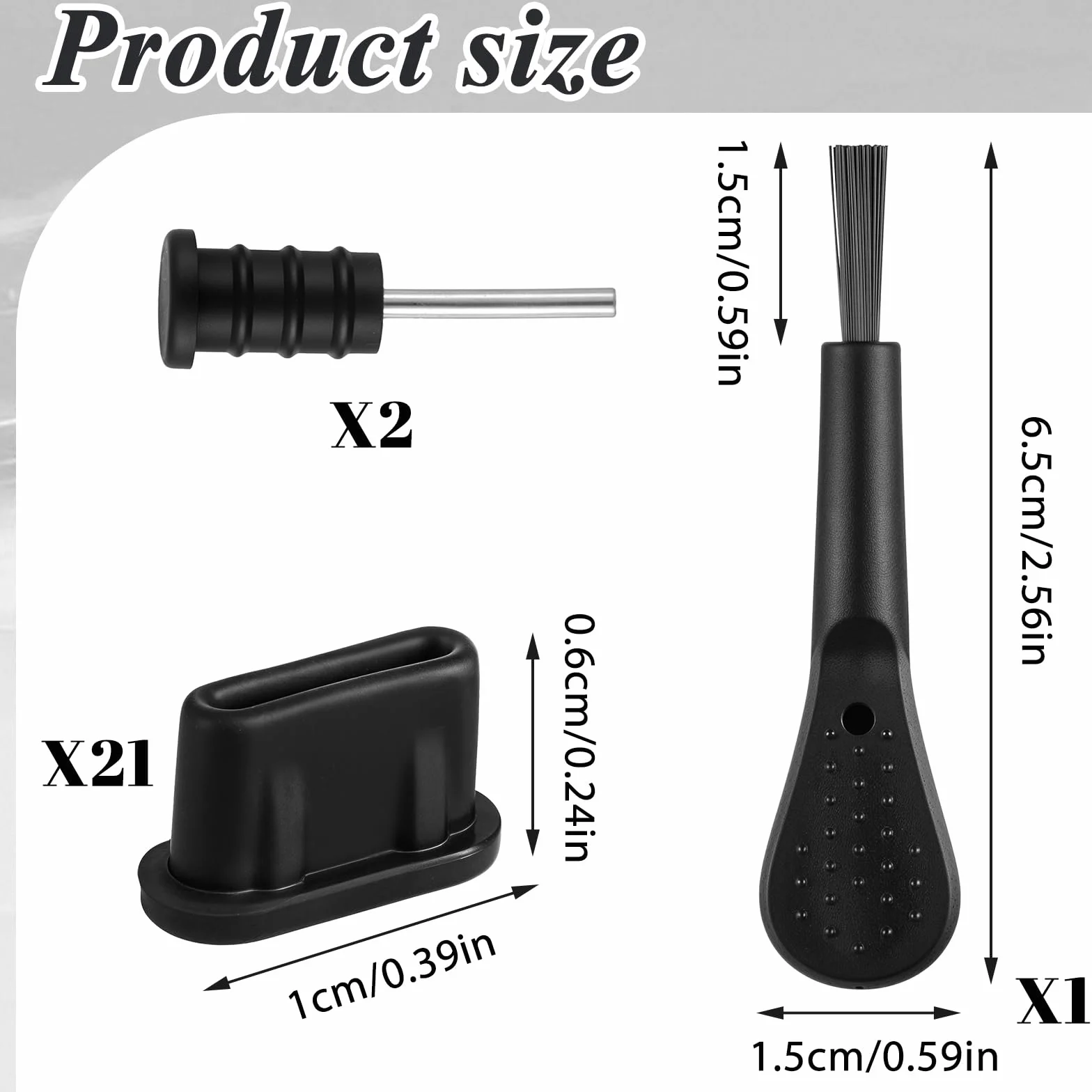 Wtyczka przeciwpyłowa USB C, zatyczki do telefonu, osłona portu ładowania ze szczotką