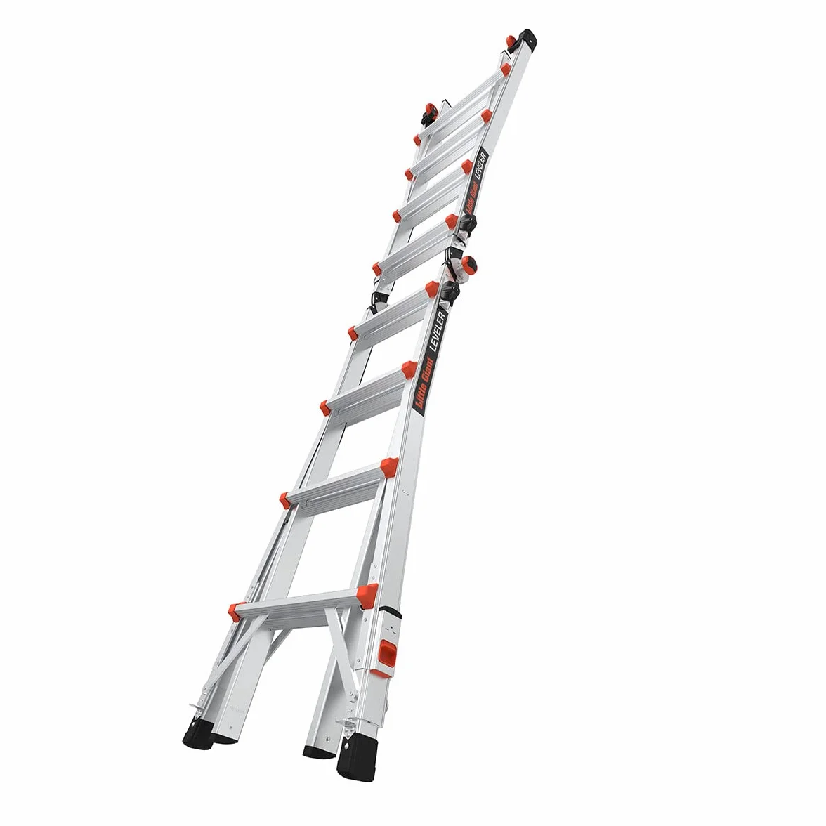Leveler Aluminum Articulated extendable Ladder with Ratchet Levelers (M17 4x4 Steps)