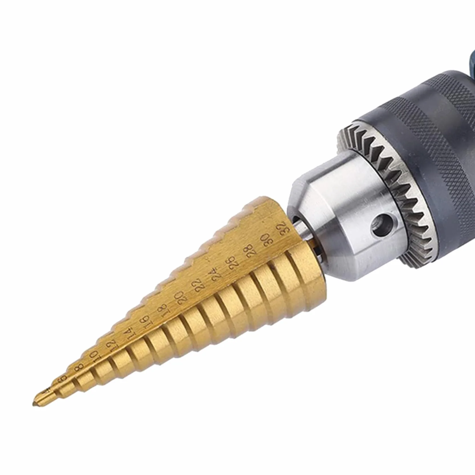 Zestaw Wierteł Stopniowych HSS 30, 4-12mm 4-20mm 4-32mm Stożek z Drewna Tytanowego do Metalu Wycinak do Otworów z Chwytem SześciokąTnym Narzędzie do Szybkiej Wymiany