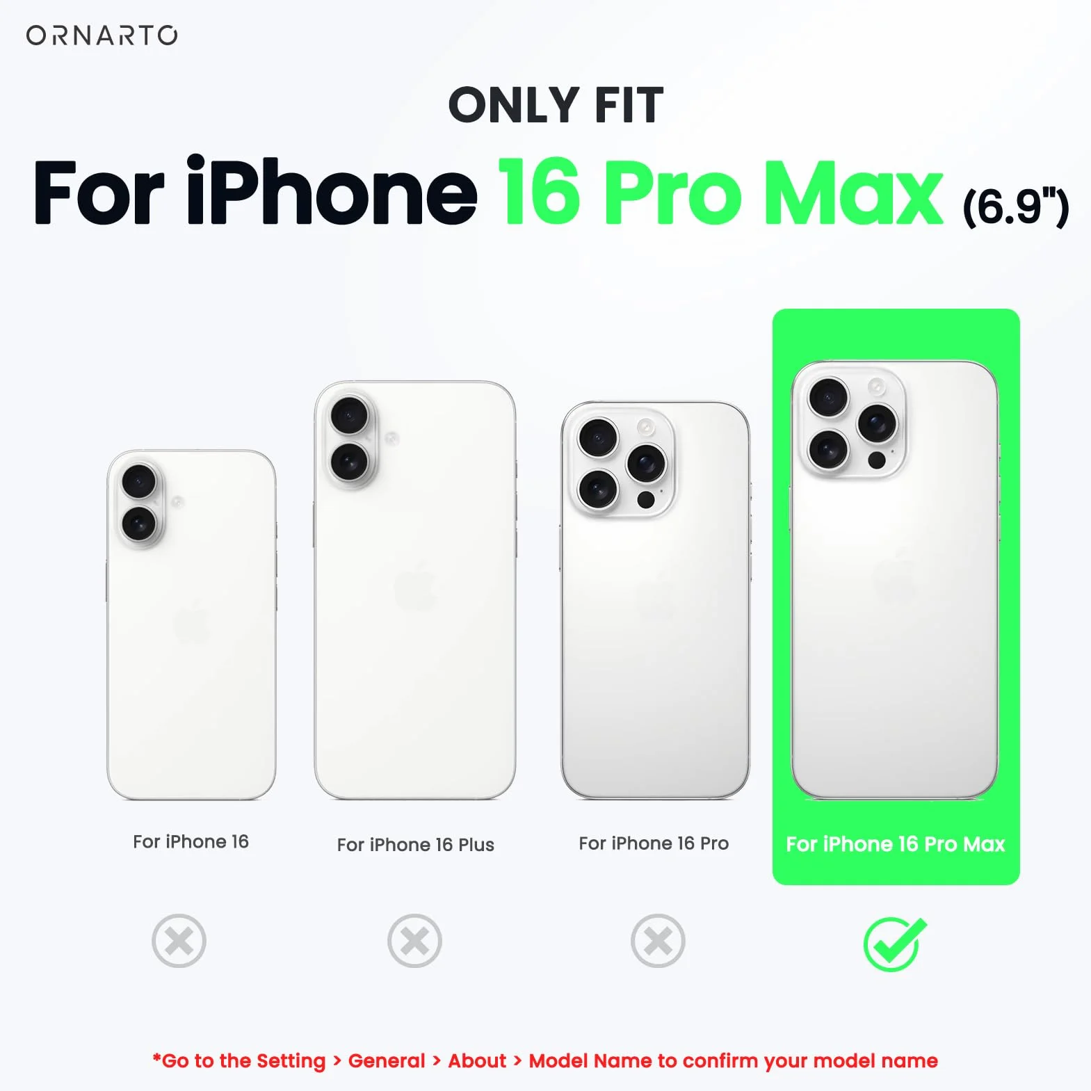 ORNARTO Silikonowe etui iPhone 16 Pro Max 6,9 cala odporne na zarysowania