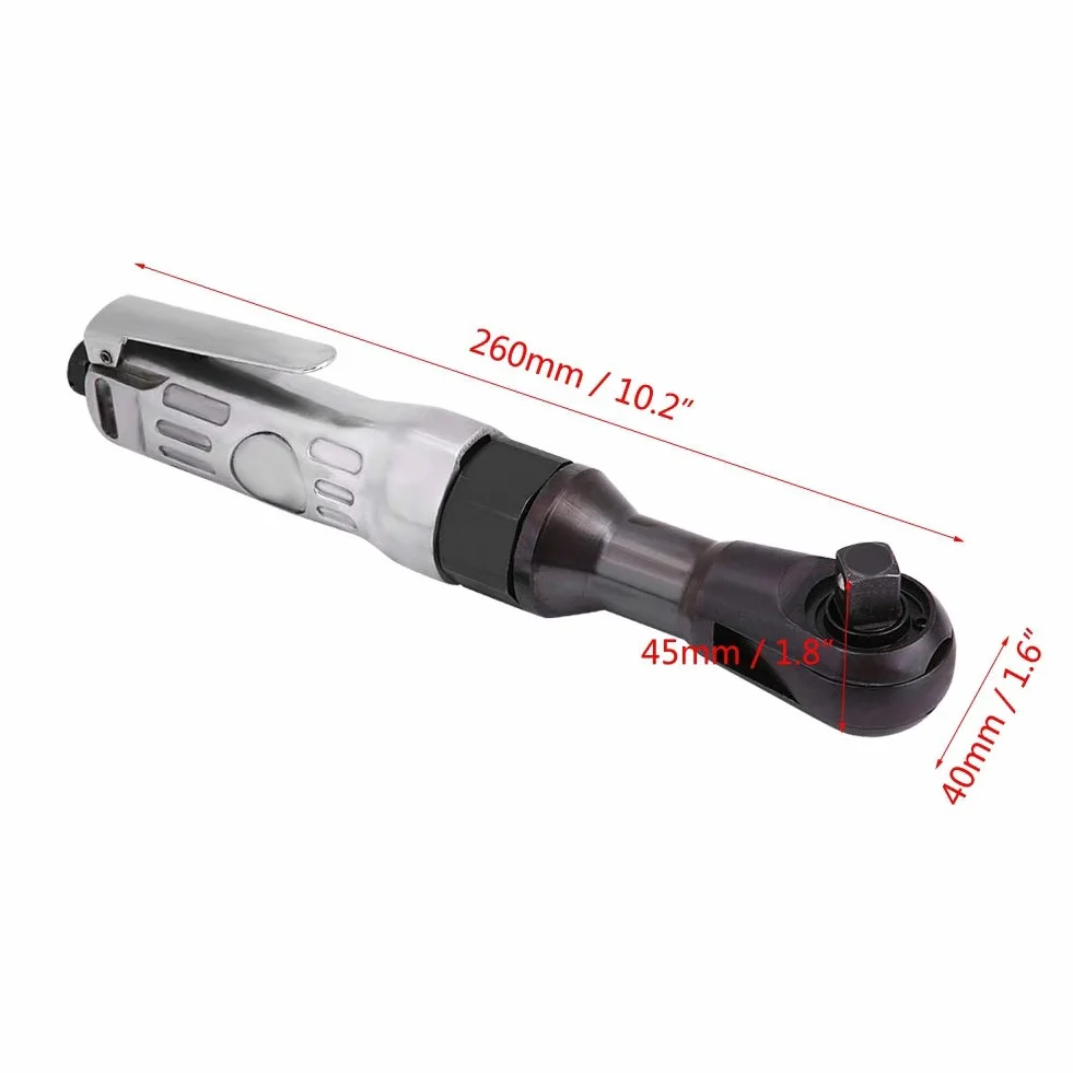 Drfeify Pneumatyczny Klucz Grzechotkowy Pneumatyczny Klucz Grzechotkowy ze Stopu Aluminium 1 2 Cale 12,5 Mm 160 Obr./min 50 Stóp Lb Do Przodu Do Tyłu Kompaktowe Narzędzie Naprawy Samochodów Praca z