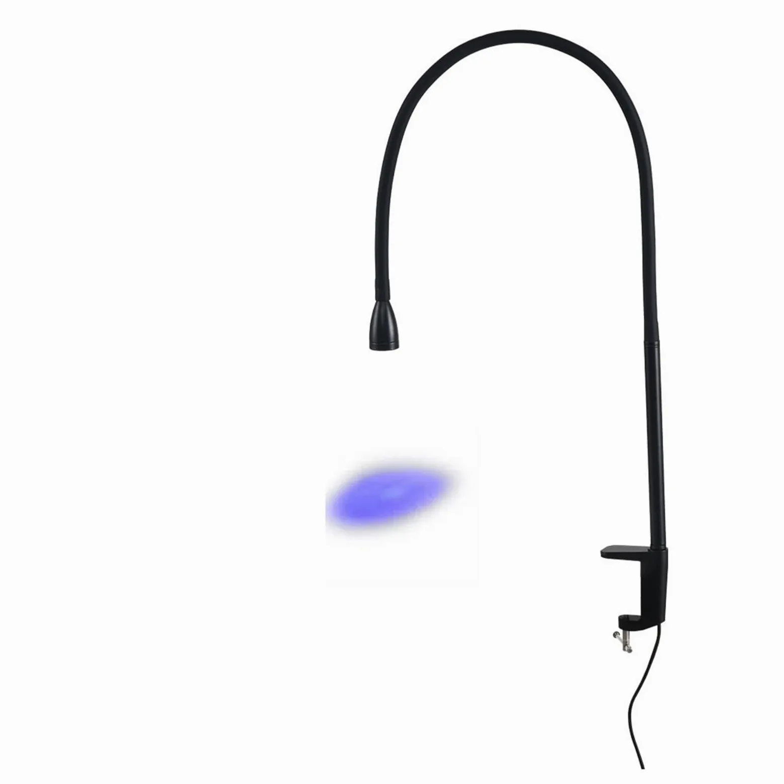 Światło UV, USB 10W UV LED utwardzająca lampa biurkowa lakier do paznokci uroda sztuczne rzęsy szczepienie światło UV dla majsterkowiczów Salon paznokci cichy przełącznik nożny(Nero)