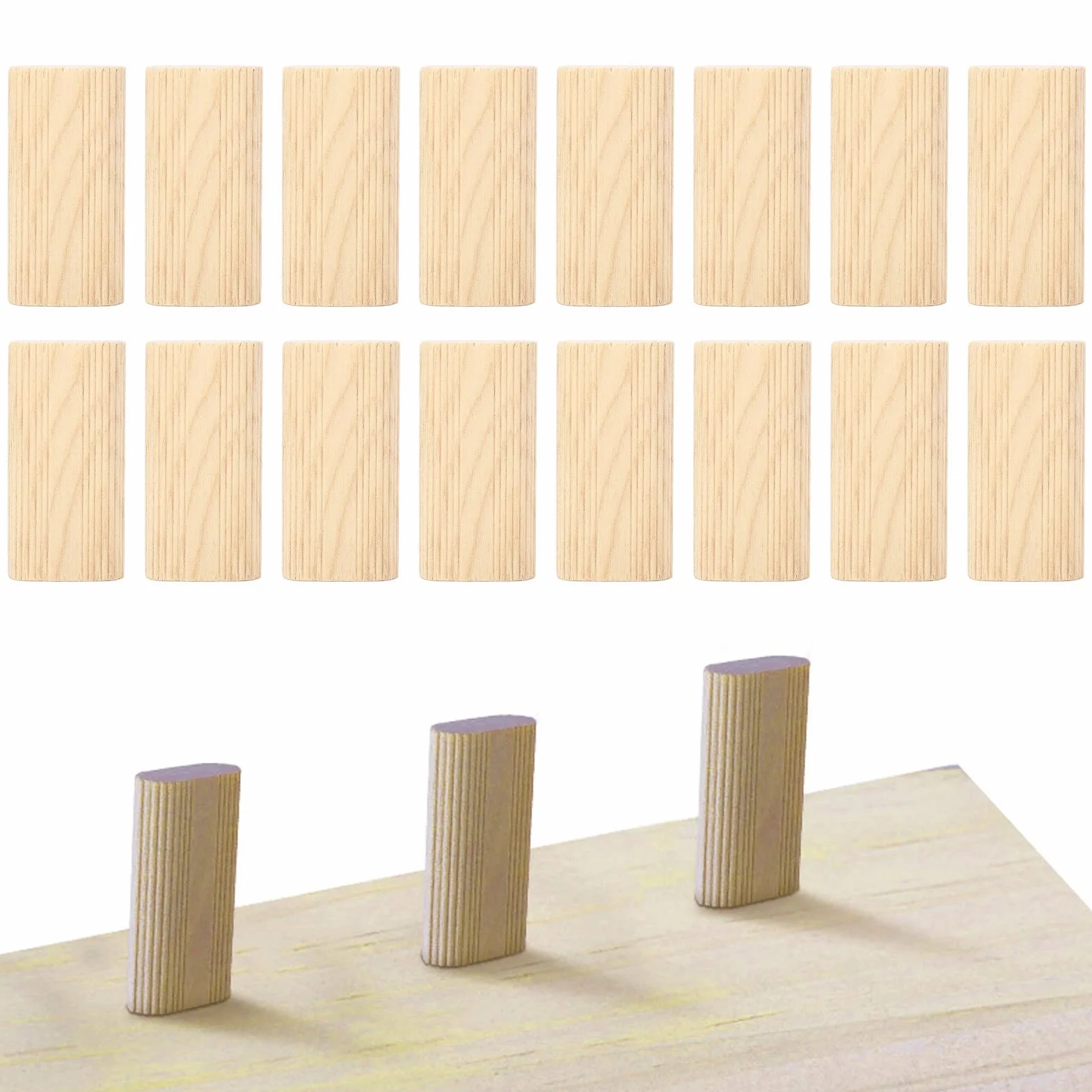 Kołek rozporowy, 50 szt. Kołki rozporowe drewniane 10x50mm lite drewno bukowe kołki domino kwadratowe do łączenia mebli stolarskich