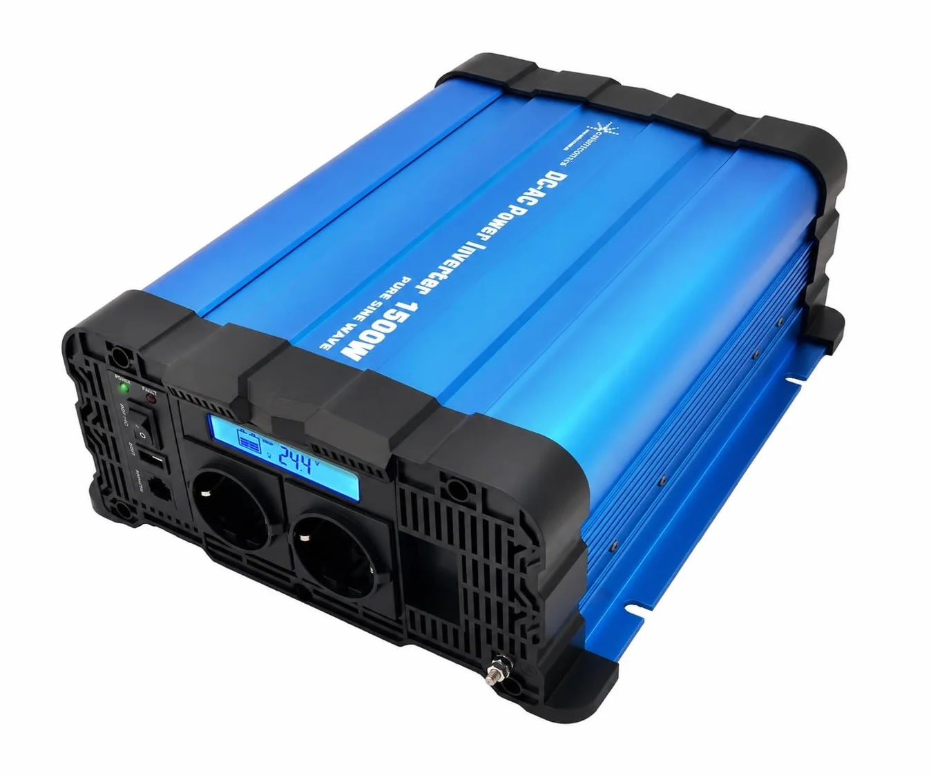Solartronics FS1500D przetwornica napięcia 24V 1500/3000 Watów Reiner Sinus Niebieski z Ekranem FS Seria Inwerter