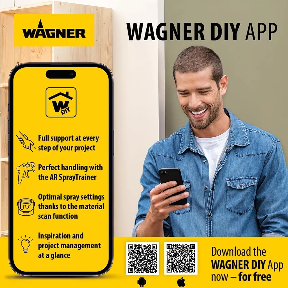 WAGNER System natryskowy Airless Control 150 M do kolor ściany, lakiery, glazura, drewna i ochrona antykorozyjna wewnątrz i na zewnątrz, 0-900ml/min, 110bar, pojemność pojemnika 5500ml, wąż 7,5m