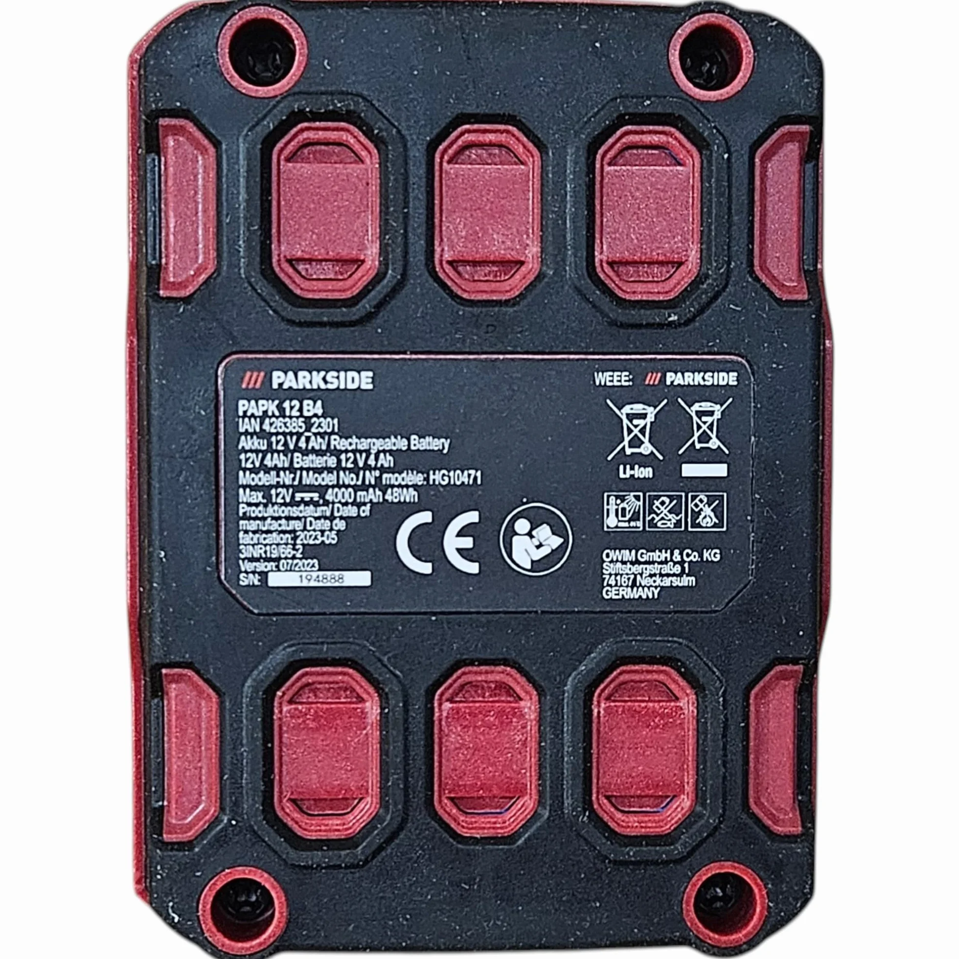 Parkside Zapasowy akumulator PAPK 12 B1 4,0 Ah z ładowarką seryjną X-12-V Team