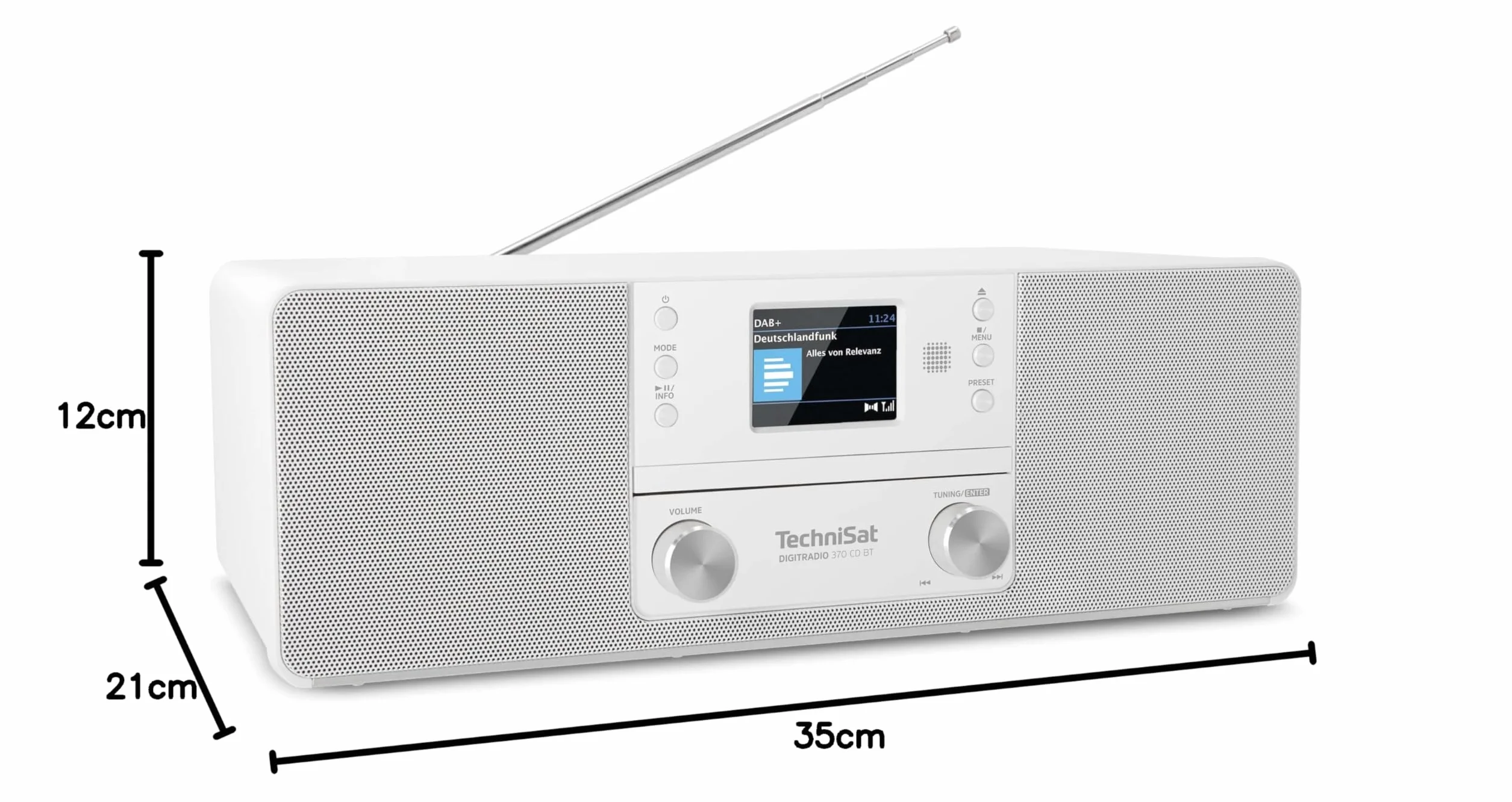 Technisat 370 Cd Bt Radio, Biały, 12 x 6 x 9 cm