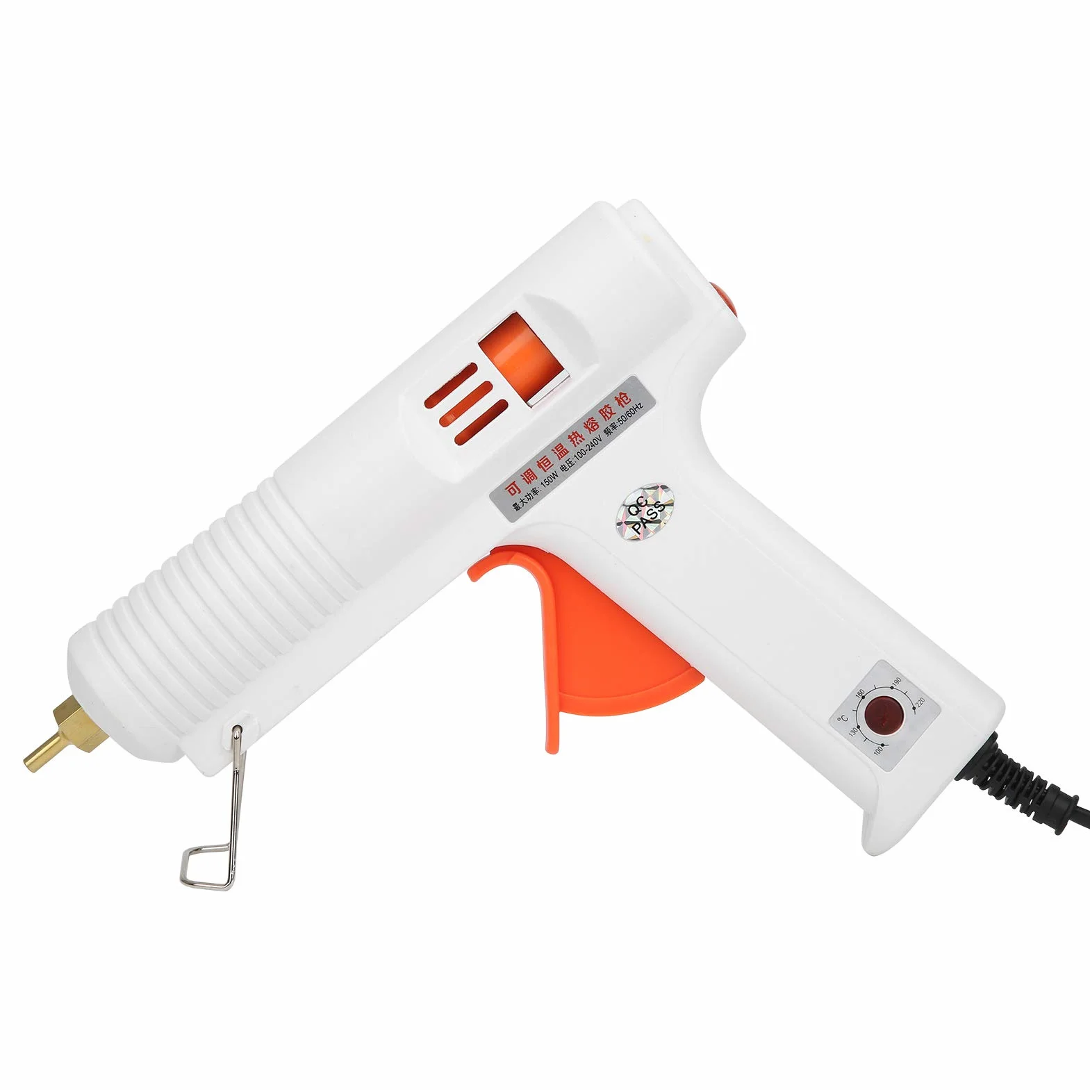 Pistolet do klejenia na gorąco, regulowana stała temperatura 150 W, do napraw domowych, majsterkowania, kolor biały