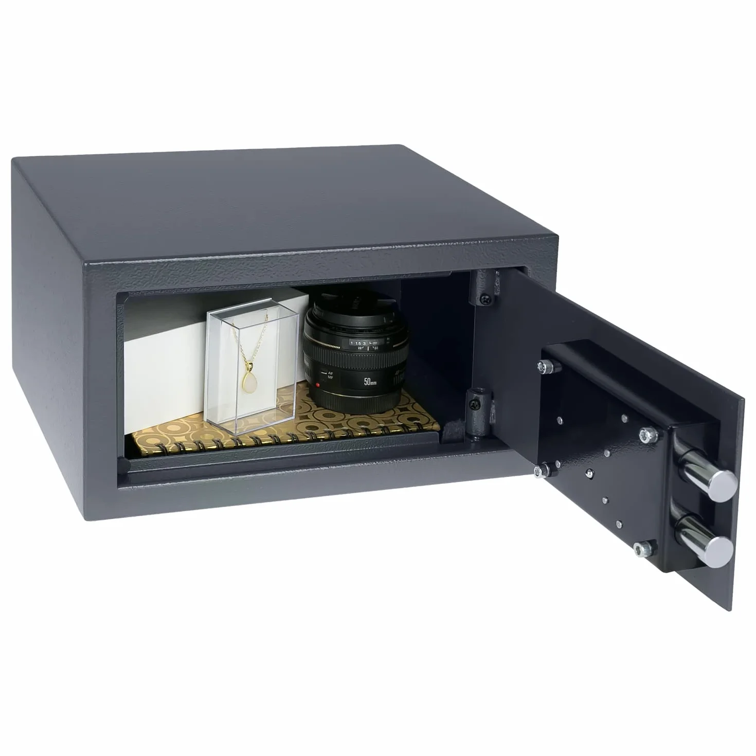 HMF 49217-11 Sejf meblowy z zamkiem dwubrodowym, 31 x 17 x 25 cm, antracyt