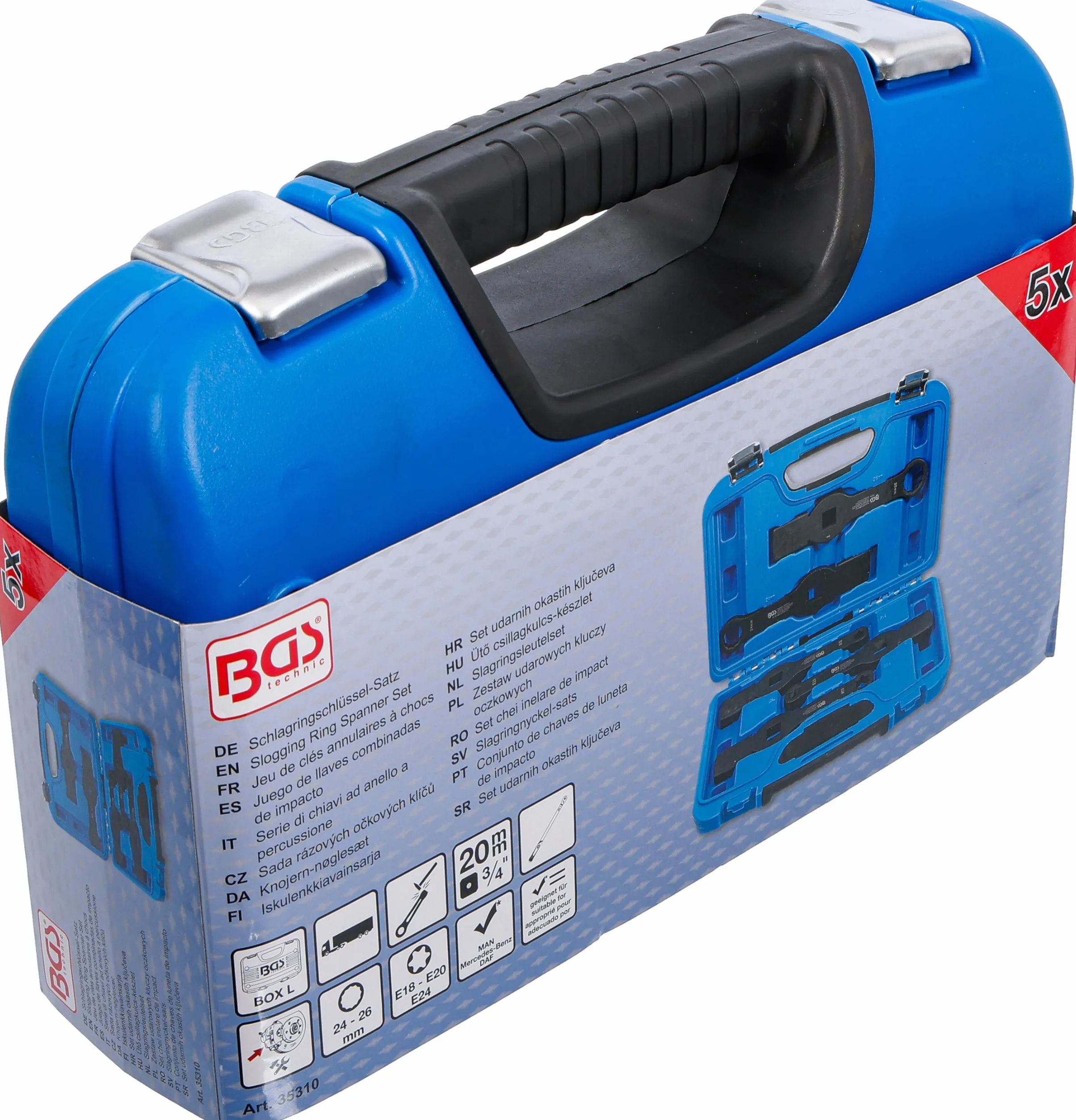 BGS 35310 Zestaw udarowych kluczy oczkowych dwunastokątnych Torx 5 szt.