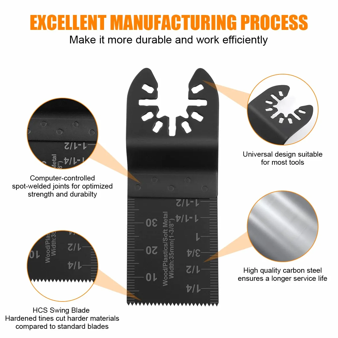 Flintronic 12 szt. brzeszczoty do pił oscylacyjnych z 2 adapterami C-Clip, drewno / metal / tworzywo sztuczne oscylacyjne wielofunkcyjne brzeszczoty do szybkiego zwalniania, ostrza do drewna
