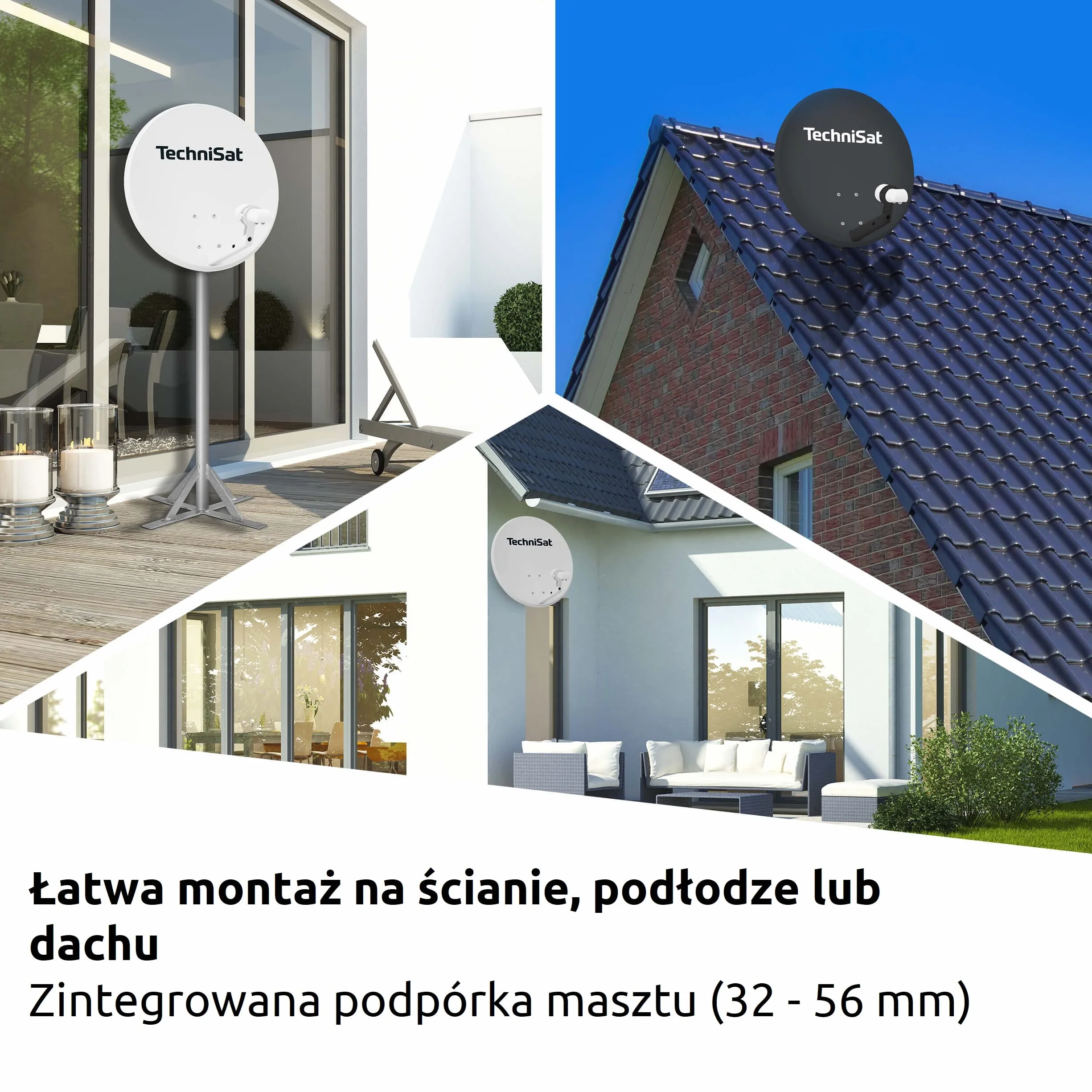 Technisat 1060/2882 Antena Satelitarna 60 cm Jasnoszary