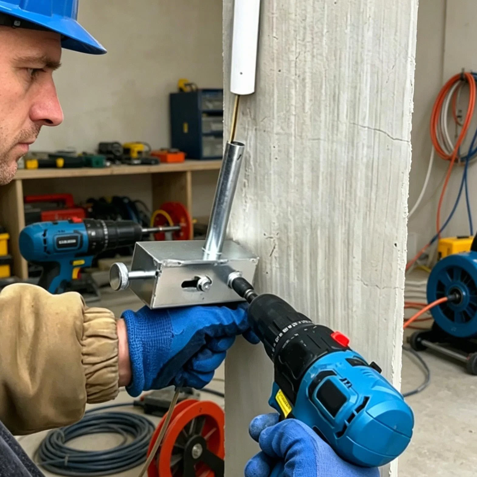 Narzędzia do przeciągania kabli Wytrzymały do ciężkich prac z 15-metrową | Narzędzie do przeciągania kabli w rurach dla elektryków hydraulików techników na budowę instalacji rur i
