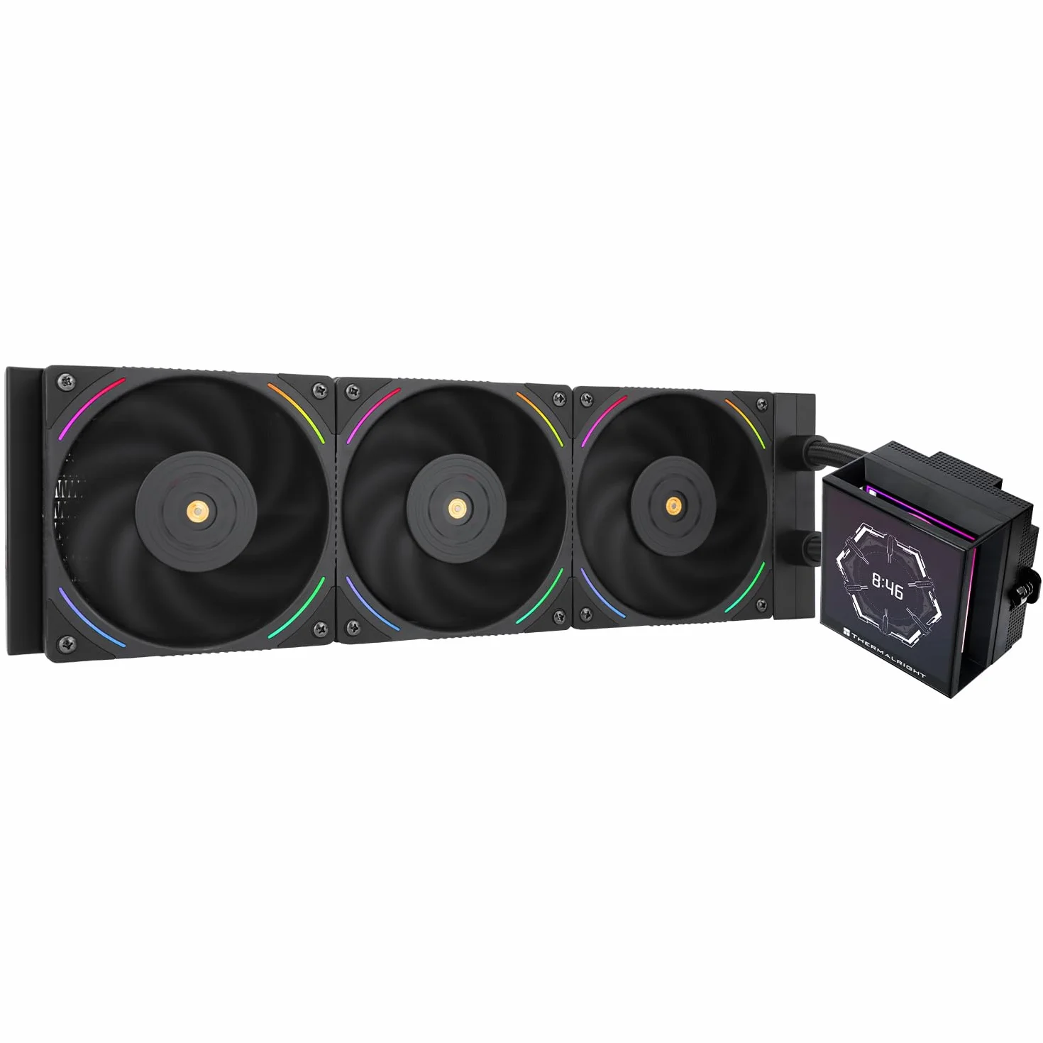 Thermalright Hyper Vision 360 ARGB Black chłodzenie cieczą CPU AIO ekran IPS LCD 480×480 LGA1851/1700 AM5 3,95 cala
