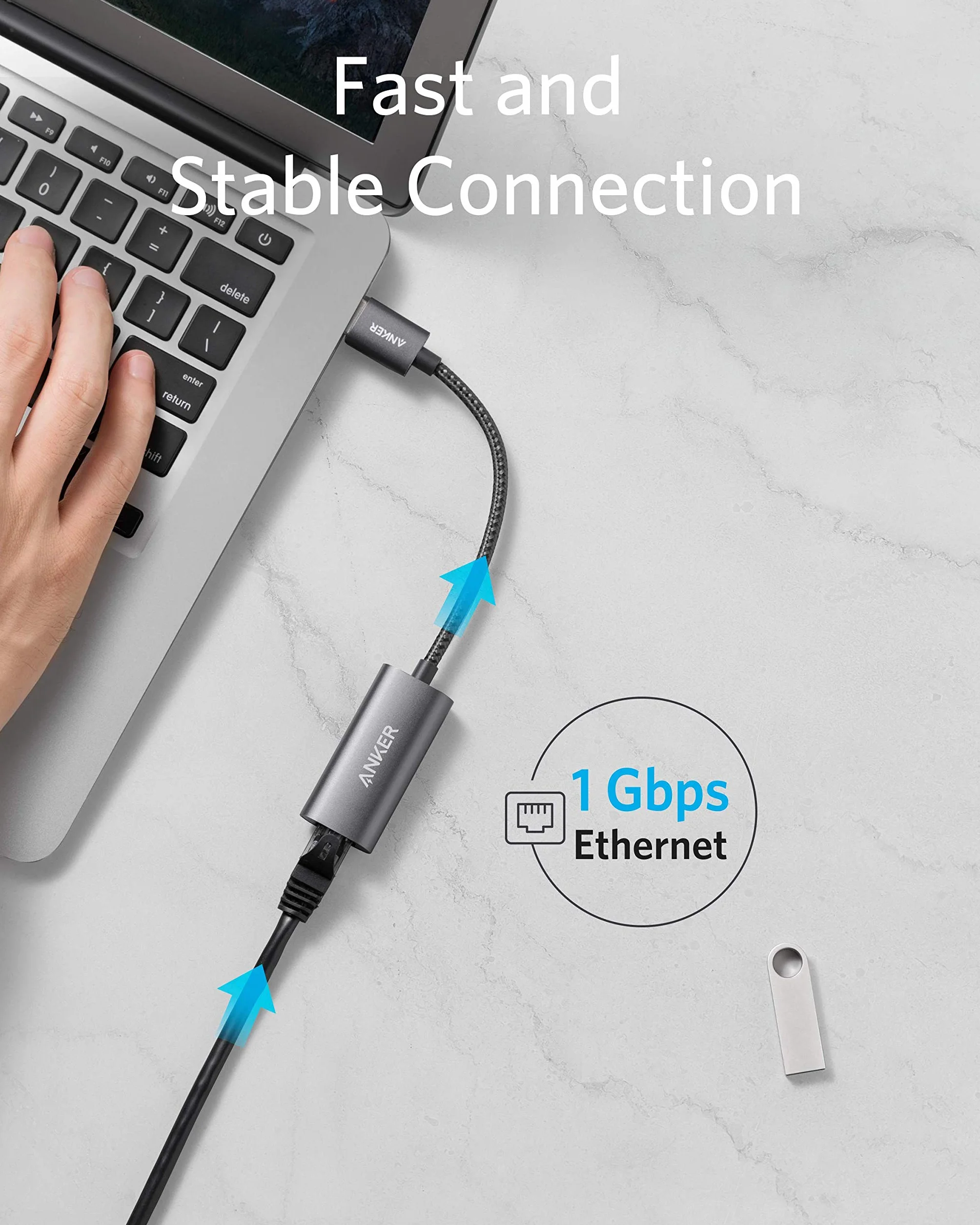Anker PowerExpand USB 3.0 na Gigabit Ethernet adapter aluminiowy do MacBook