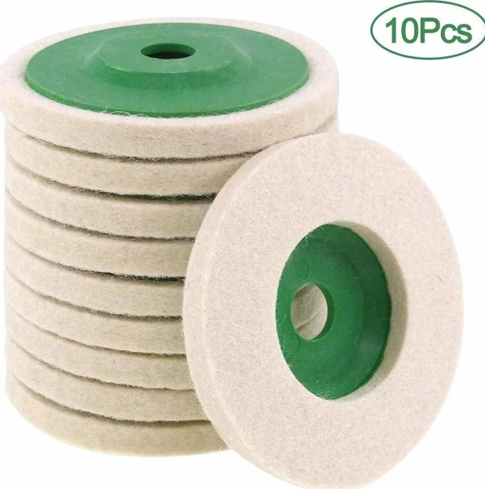 10 szt. Tarcze polerskie do tarcz polerskich 100 × 8 mm szlifierka kątowa tarcza polerska filcowa do metalu marmurowego ceramiki szklanej, A