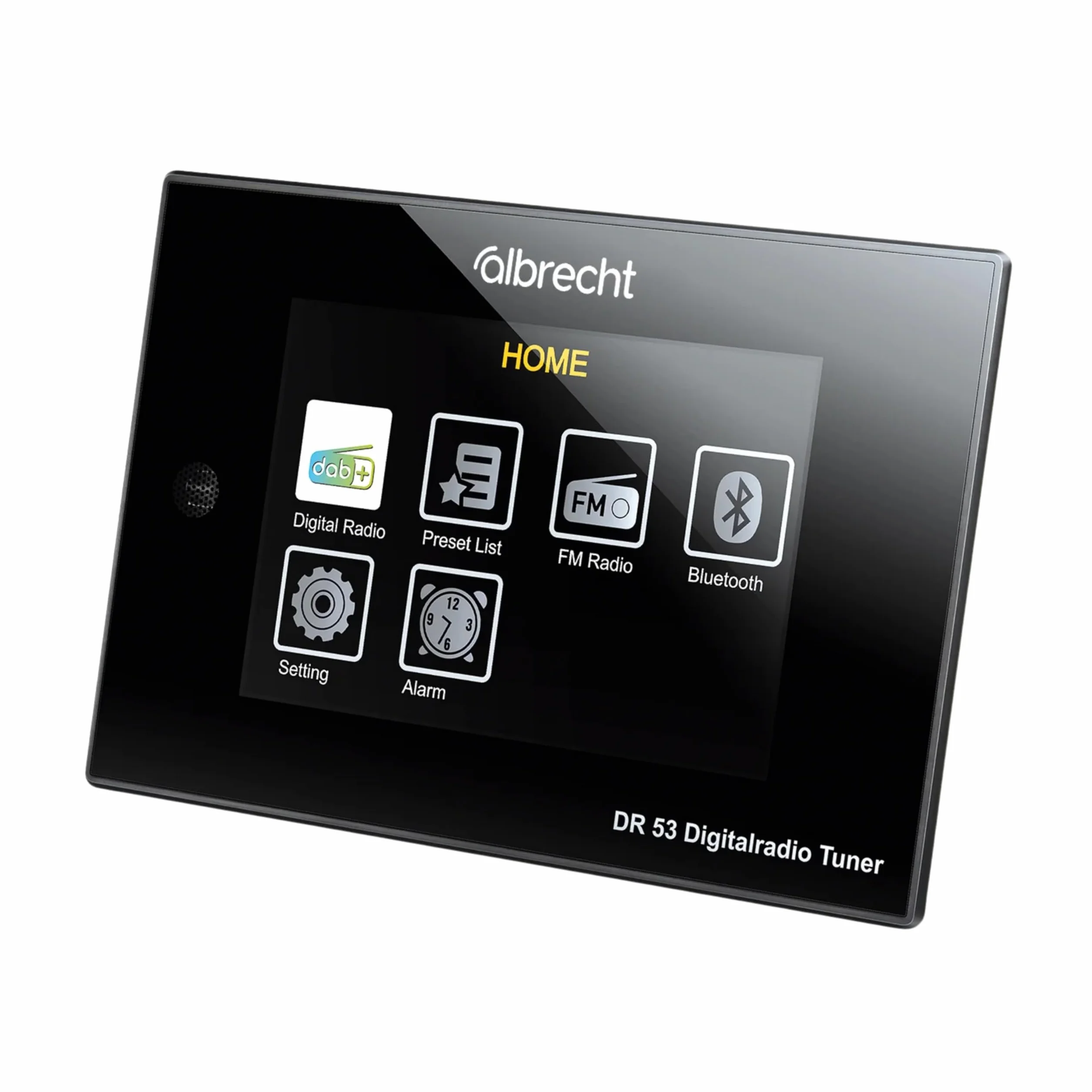 Albrecht DR53, DAB+/FM tuner radiowy, 27251, z kolorowym wyświetlaczem 4" do podłączenia do zestawu stereo z pilotem zdalnego sterowania