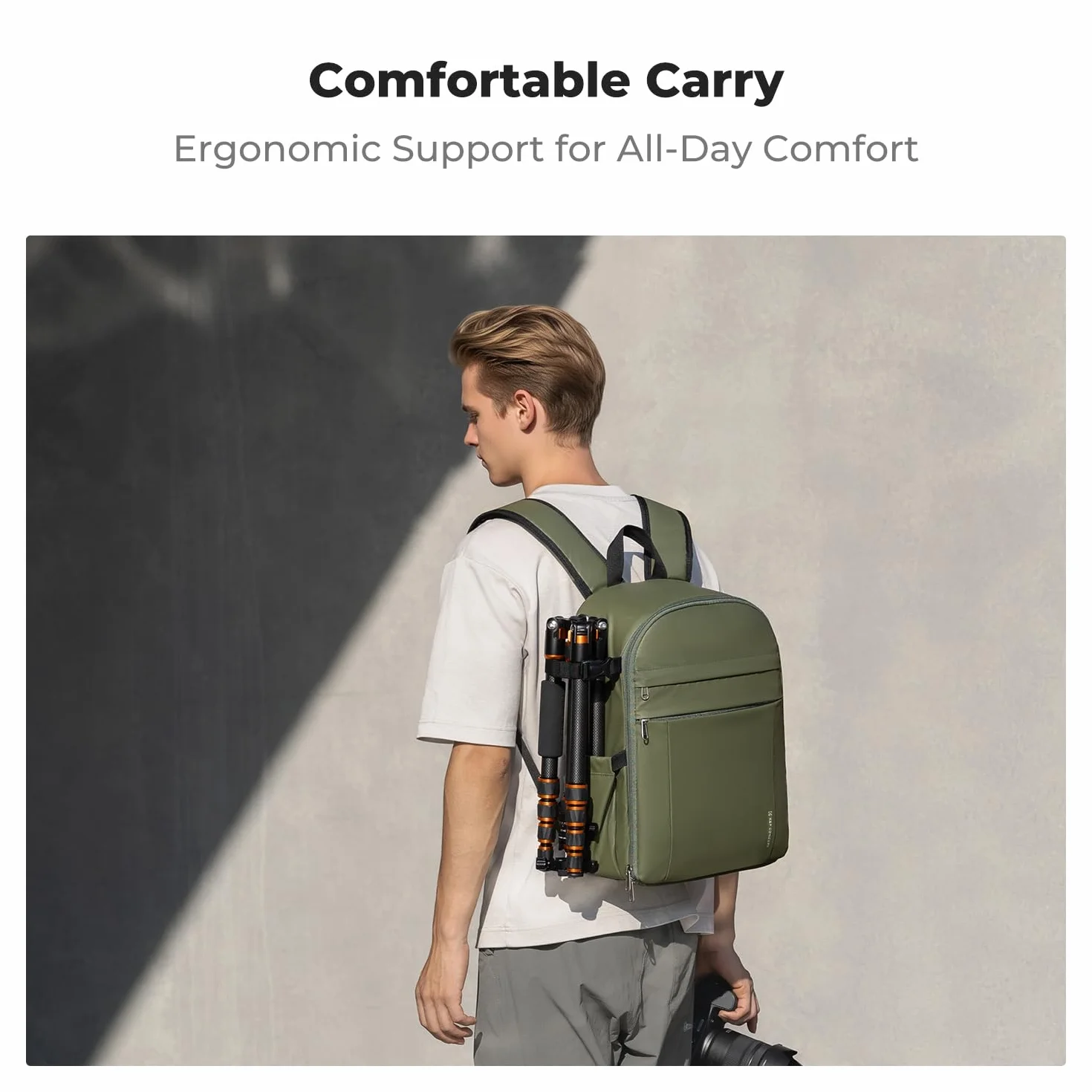 K&F CONCEPT Lekki i wodoodporny plecak na aparat 13 l do profesjonalnych zdjęć, kompatybilny z Sony Canon Nikon, w zestawie przednie kieszenie i uchwyt na statyw