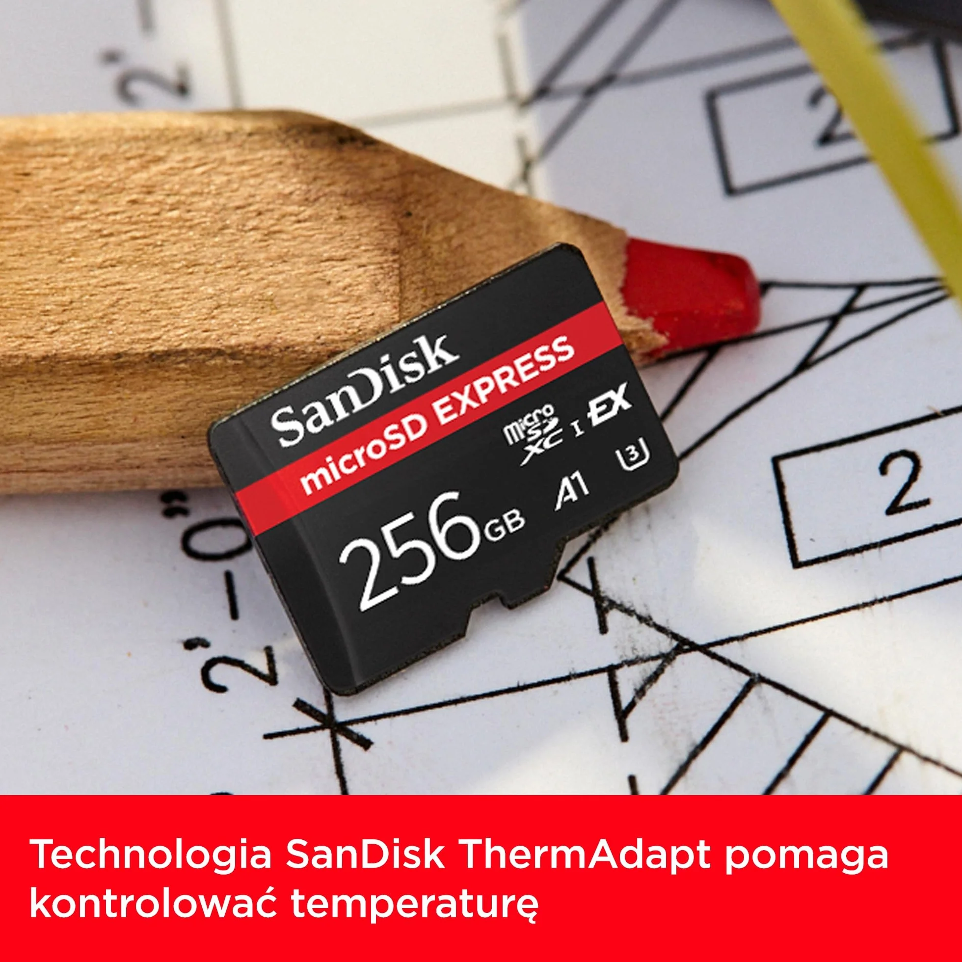 SanDisk MicroSD Express 256GB karta mSD odczyt 880 MB/s zapis 650 MB/s UHS-I U3 C10
