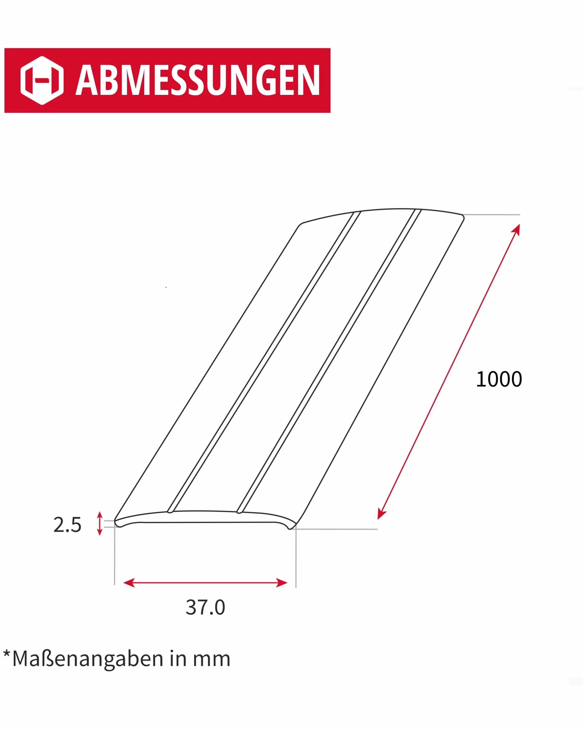 Gedotec Profil przejściowy, samoprzylepny, srebrny, 1000 mm, aluminium, długość 1 m, szerokość 37 mm, wyprodukowano w Niemczech, szyna przejściowa anodowanego aluminium, listwa przejściowa bez