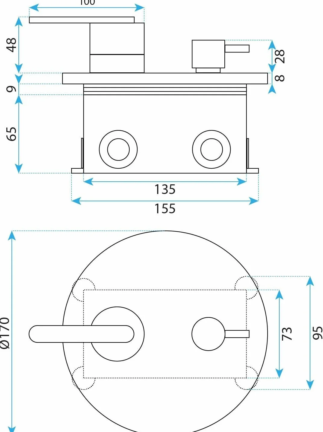 Rea - Zestaw Natryskowy Podtynkowy Łazienkowa Js-1180Brg + Box, Mosiądz, Głowica Ceramiczna