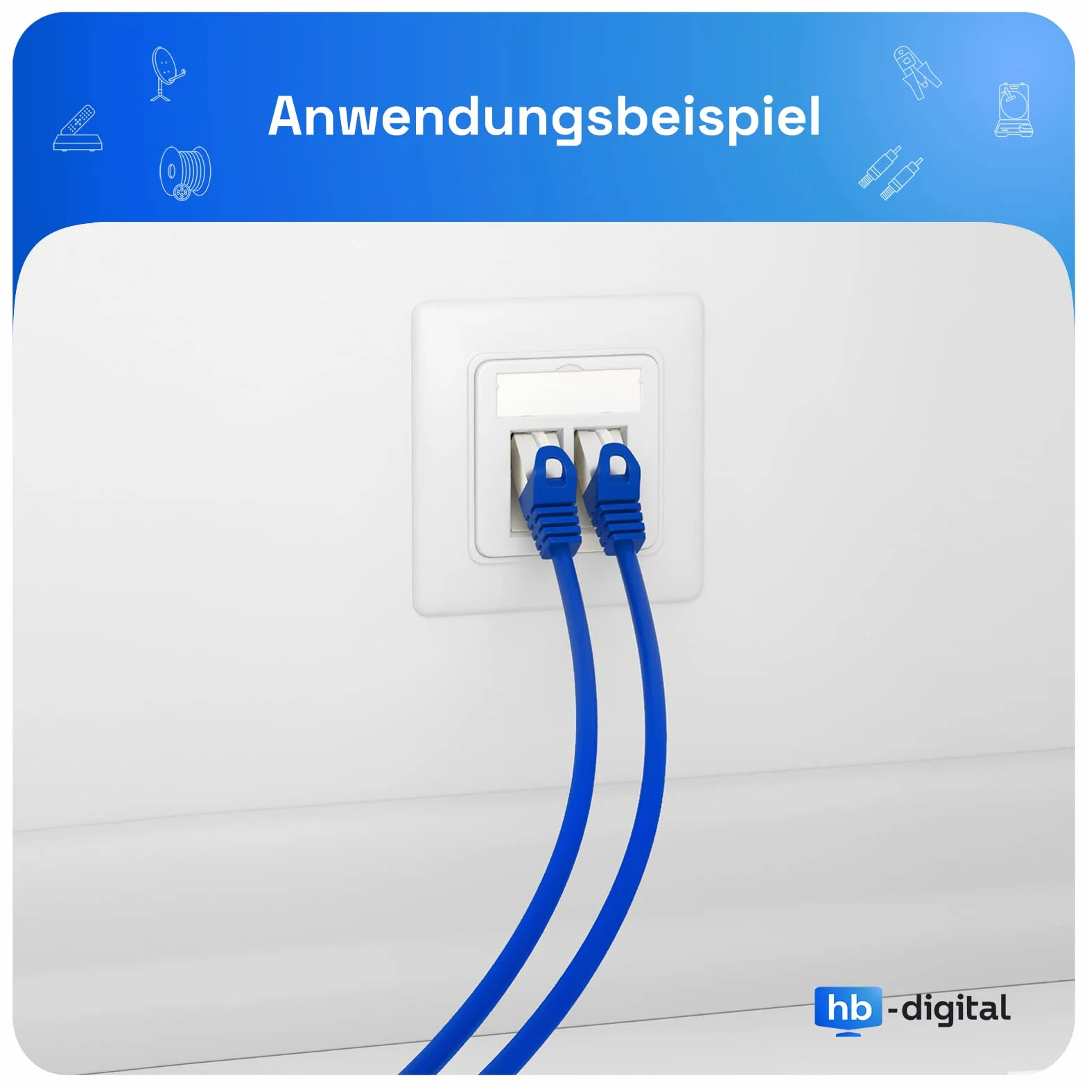 HB-DIGITAL Gniazdo danych do 2 modułów Keystone puszka podtynkowa puszka przyłączeniowa puszka przyłączeniowa do np. LAN RJ45 koncentryczny USB 2-drożne 2-drożne gniazda sieciowe puszka ekranowana, bez narzędzi biała