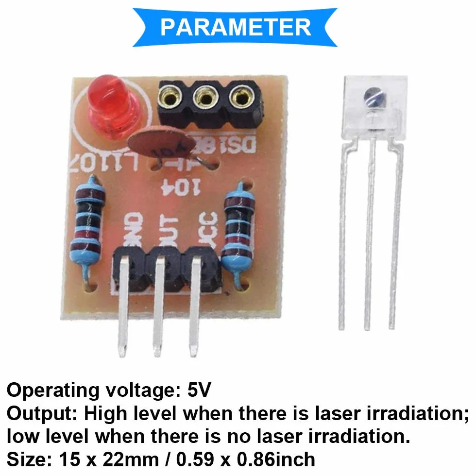 Moduł czujnika laserowego 4 szt. niemodulator tuba odbiornik laserowy do Arduino z 4 szt. KY-008 650nm moduł nadajnika laserowego, kabel Dupont