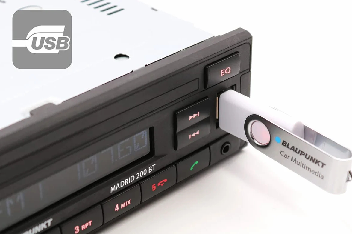 Blaupunkt Madrid 200 BT Bluetooth Tuner RDS zestaw głośnomówiący USB Aux-in