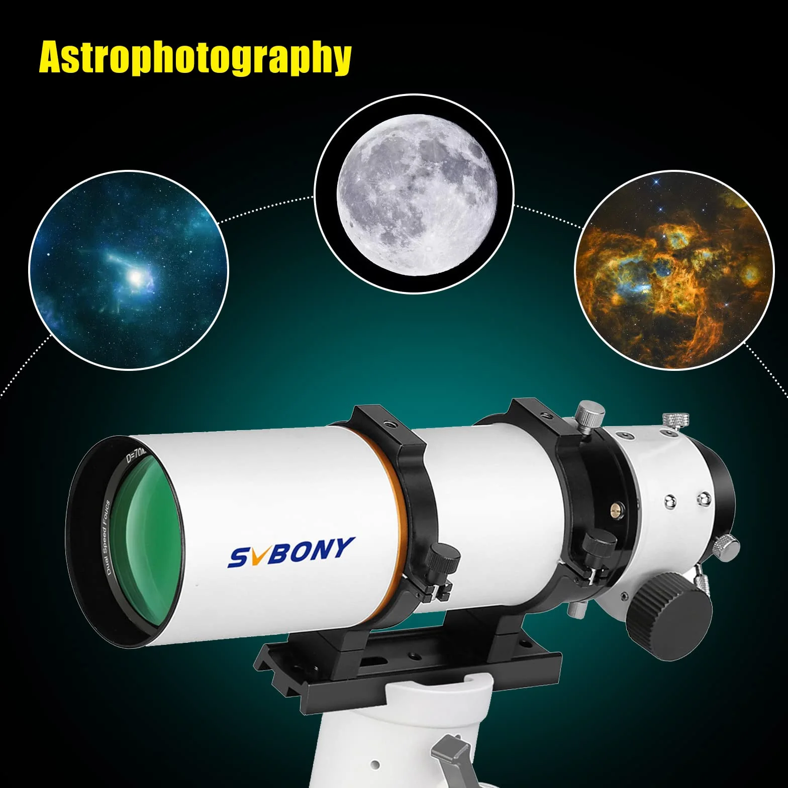 SVBONY SV503 teleskop 70ED F6 rurka optyczna niskiej dyspersji mikro-redukcja astrofotografia astronomia wizualna