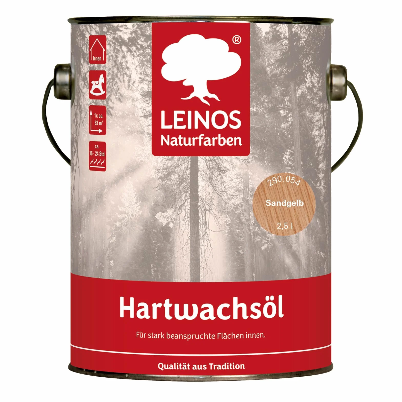 Leinos 290 Olej woskowy twardy 054 piaskowy żółty 2,5 l