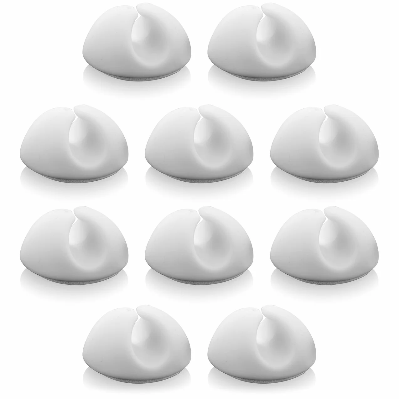 deleyCON 10x klipsy do kabli uchwyt do kabli prowadnica do kabli mocowanie kabli organizer do kabli do kabli do 8mm zaciski kablowe mocowanie kabli zarządzanie kablami biały