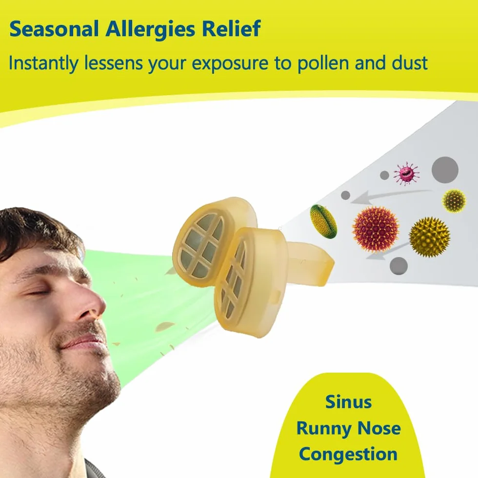 Filtry nosowe WoodyKnows Allerscreen, pomoc w sezonowych i alergiach na kurz (S, 3 filtry + 12 filtry zamienne)