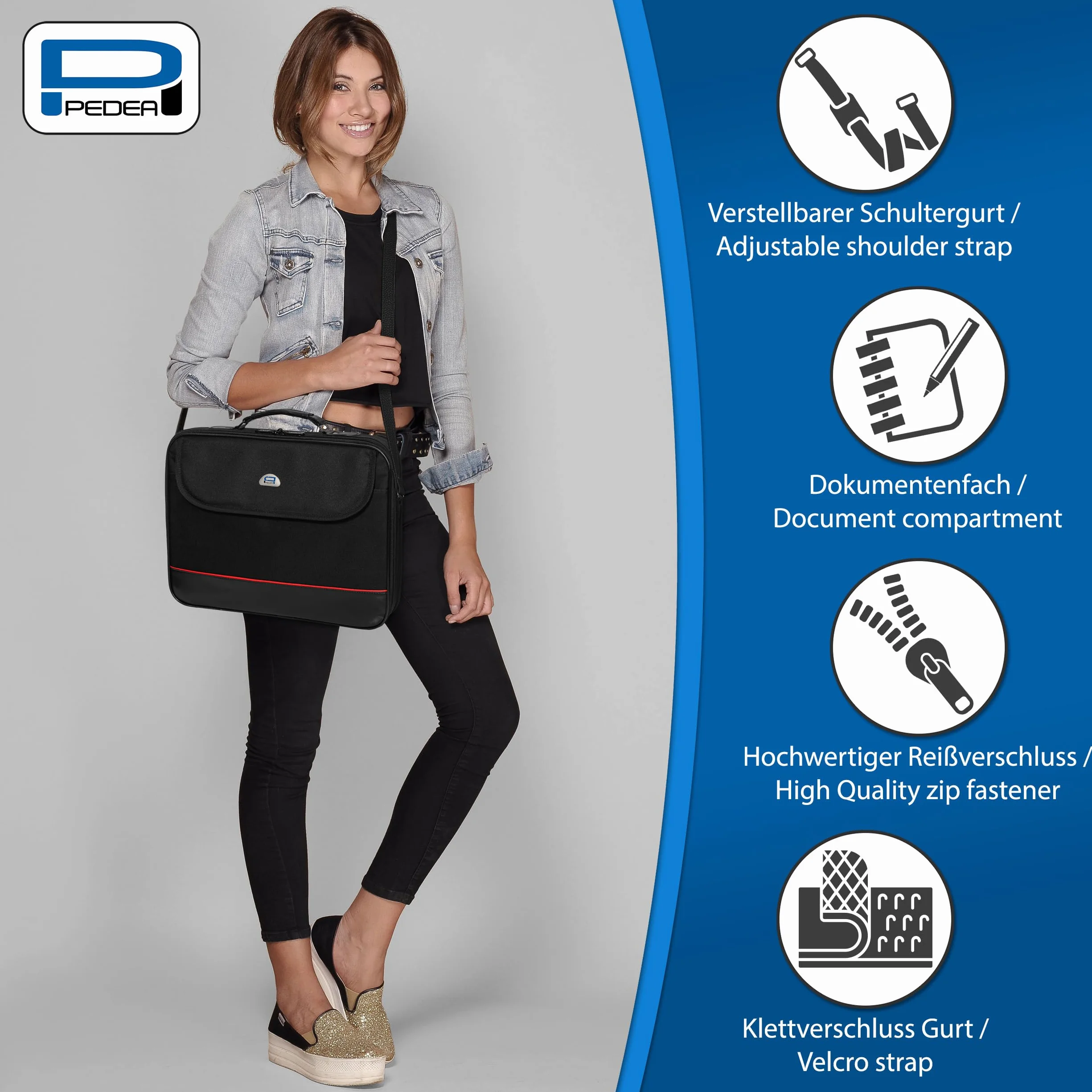 PEDEA Torba na laptopa Trendline 18,4 cala 46,7 cm z myszą bezprzewodową