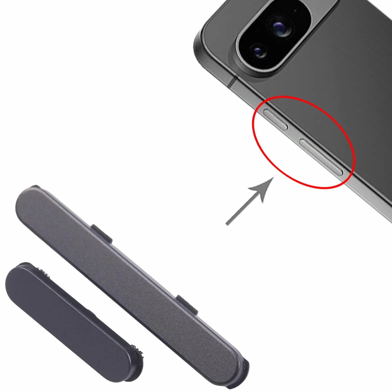 Części zamienne do telefonów komórkowych do Google Pixel 9 Oryginalny przycisk zasilania i przycisk regulacji głośności - funkcja przywracania, naprawa brakujące/uszkodzone