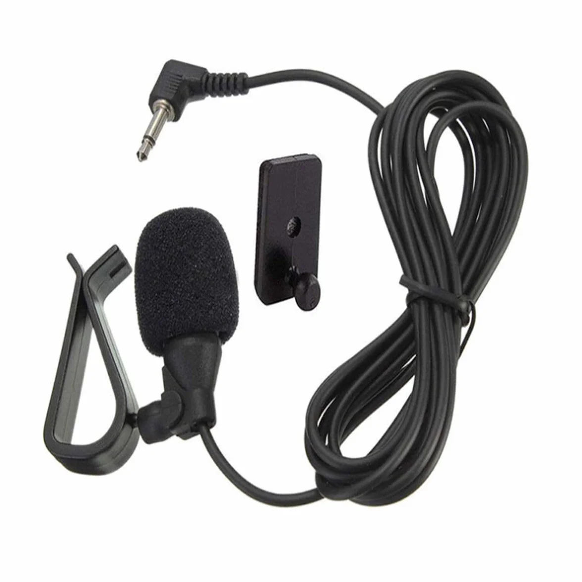 Zewnętrzny mikrofon do radia samochodowego 3,5 mm, kompatybilny z Alpine JVC Kenwood Sony Jensen Boss Car Stereo Bluetooth CD odtwarzacz DVD Radio nawigacja BT GPS, Plug and Play