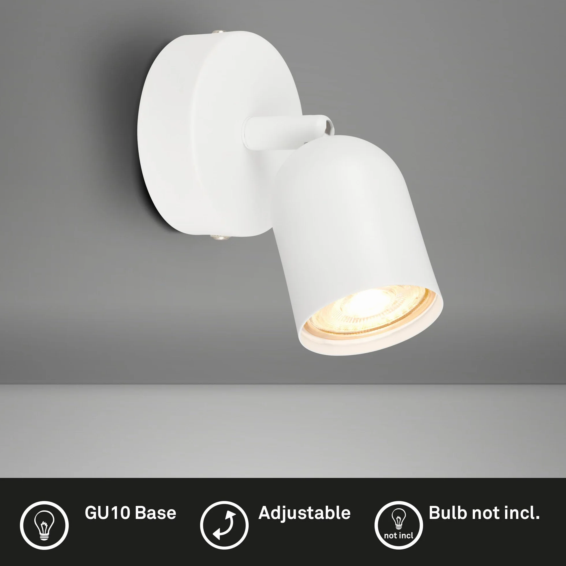 BRILONER Lampa do Czytania, Ścienna Obrotowa do Wnętrz, Salonu, Biały Metal