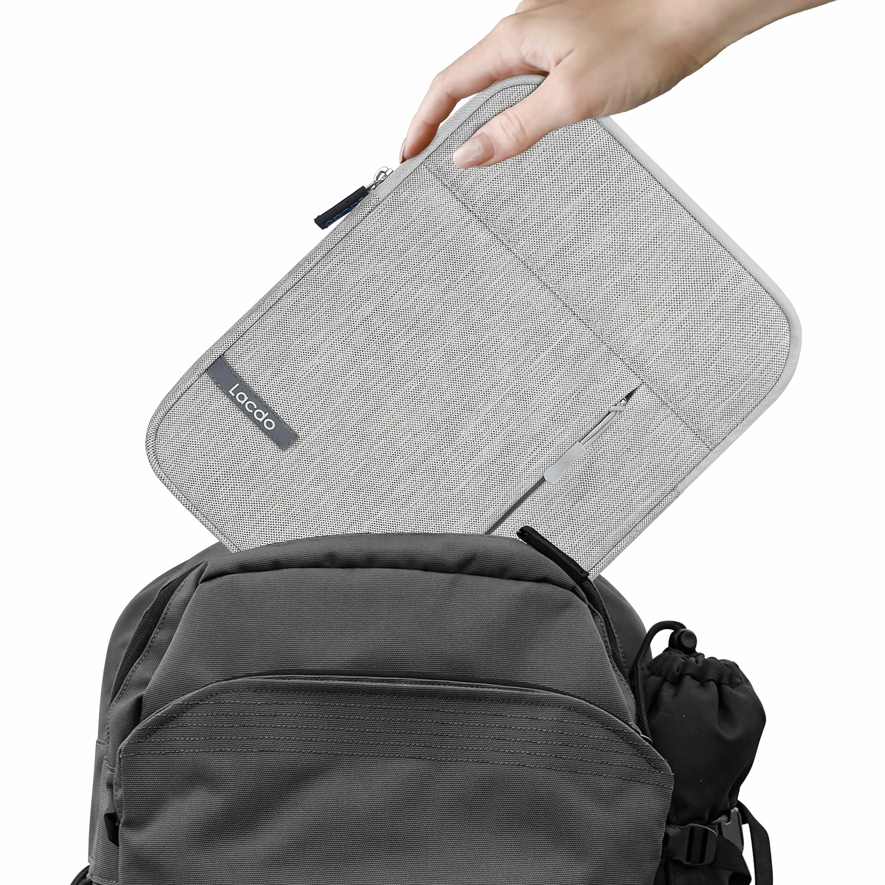 Lacdo Torba na tablet Pokrowiec ochronny iPad Mini 7 A17 Pro Lenovo Tab M8 Samsung Galaxy Tab A7 Lite 8.7" Hydroizolacji Szary