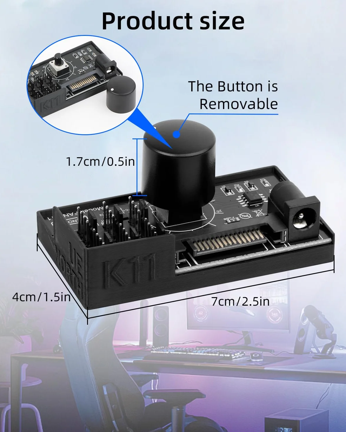 Kontroler wentylatora PWM 6-portowy 4-pinowy 12V SATA DC 5521 czarny