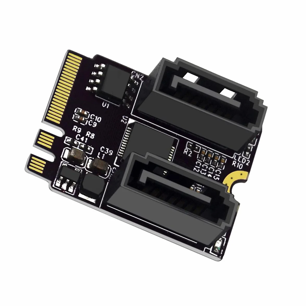Klucz NGFF A+E PCI Express na SATA 3.0 6 Gb/s podwójny port adapter JMB582 2230