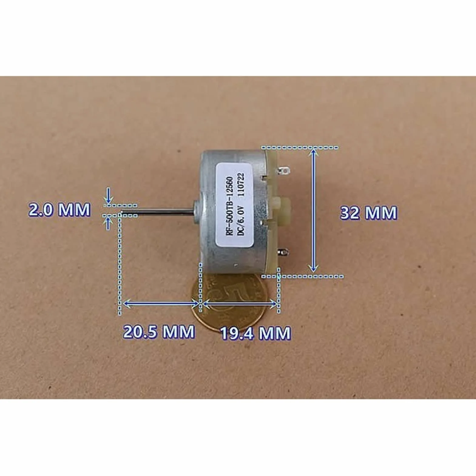 Solarwissenschaft RF-500TB-12560 długi silnik wału, DC6V-12V. Alarm mieszadła Nawilżacz dozownika aerozolu RF500. Energia silnika