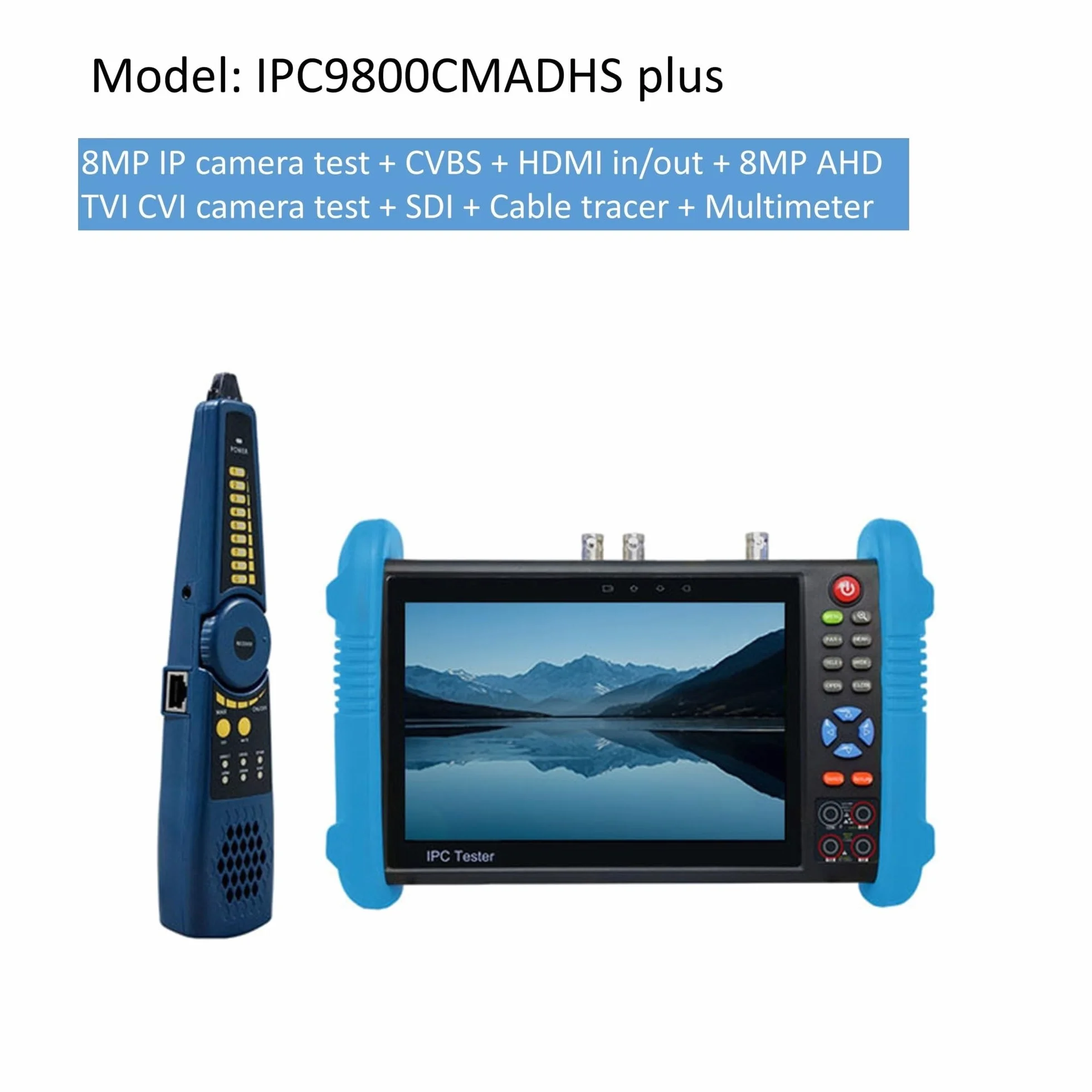 Tester CCTV, IPC9800 4K 8MP CVI TVI AHD SDI | Z Analogowy tester kamery IP Wielofunkcyjne profesjonalne narzędzie testowe Monitor testera do testowania kamer CCTV i IP.