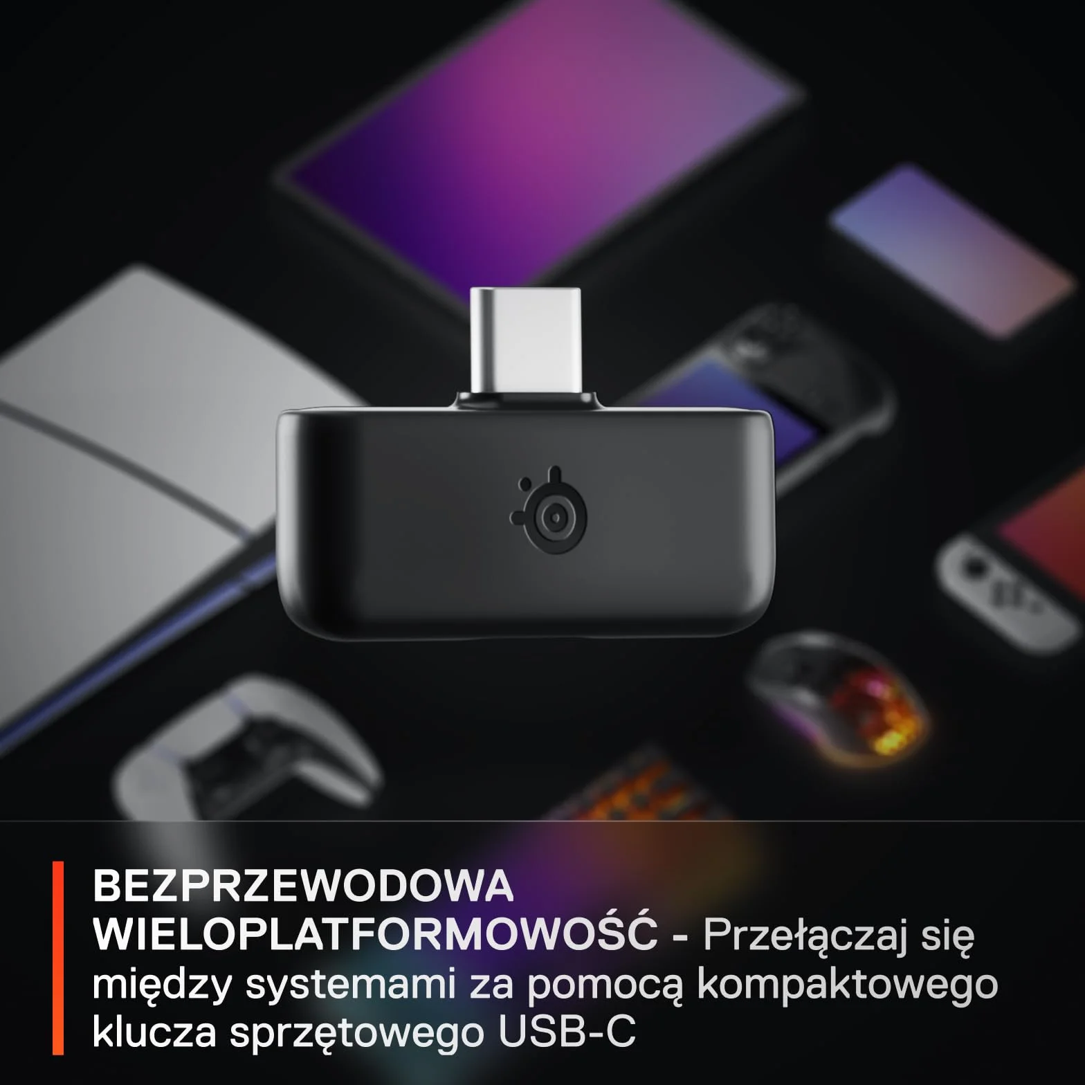 SteelSeries Arctis Nova 5 -słuchawki wi-fi do gier– neodymowe przetworniki magnetyczne– Ponad 100 ustawień wstępnych dźwięku– 60 godz baterii– 2,4 GHz lub BT– Mik.ClearCast Gen2– PC,PS5,Switch,telefon