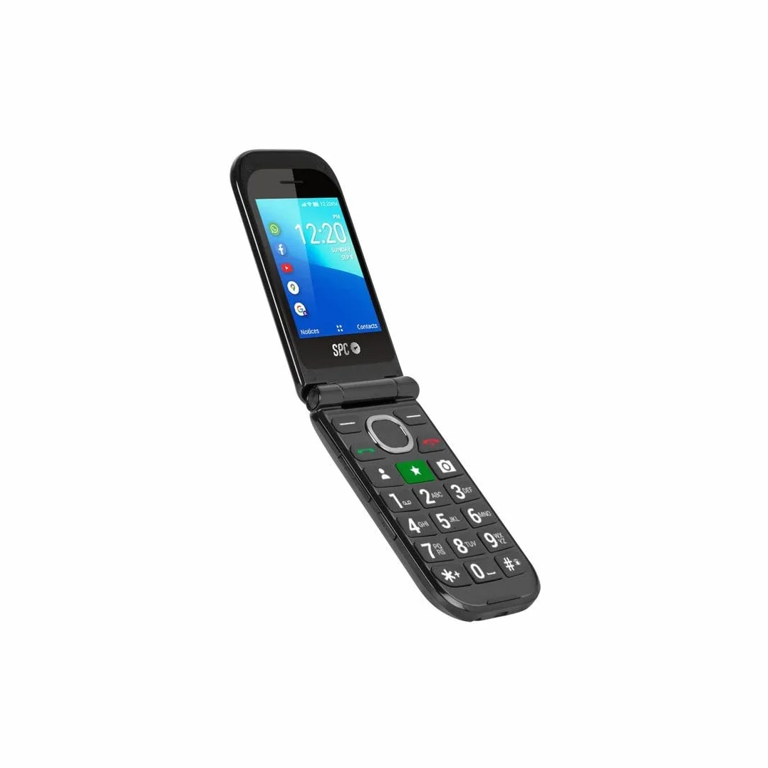 SPC Jasper 2 4G telefon komórkowy z klapką dla seniorów z Whatsapp, dużymi przyciskami, 4G, czarny