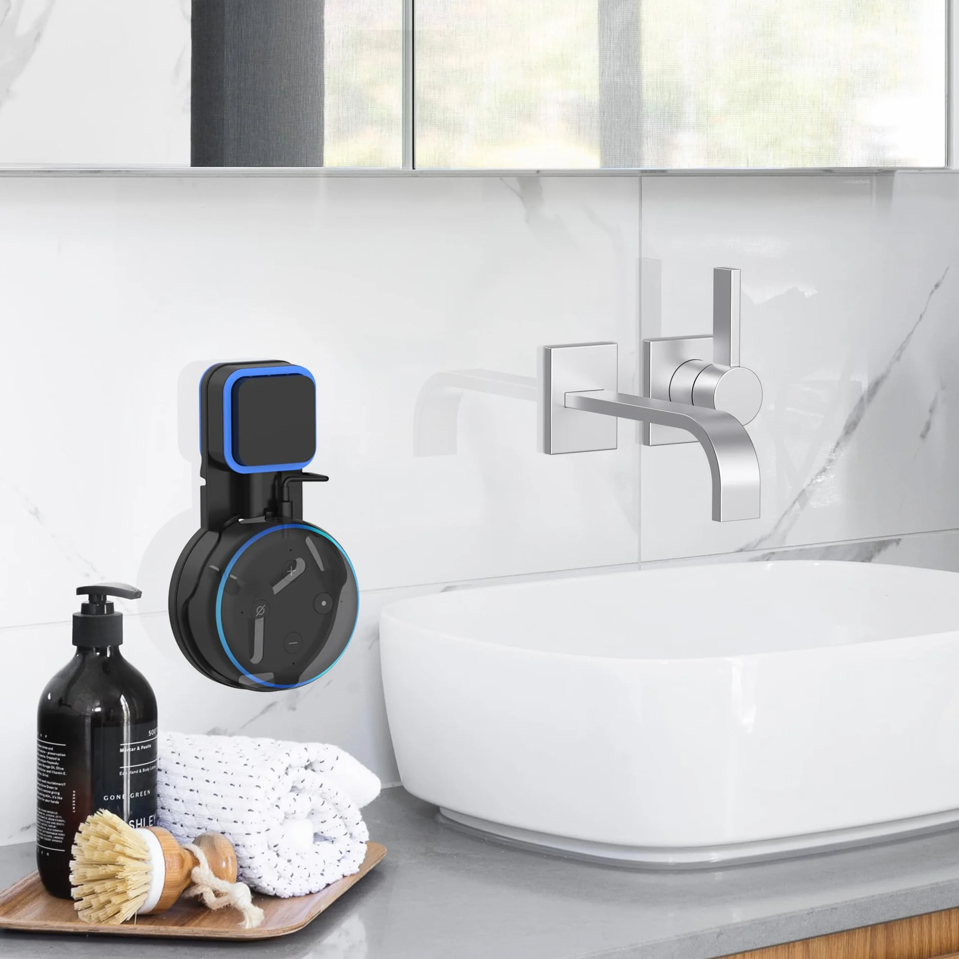 PlusAcc Uchwyt do montażu na stojaku 3. generacji do inteligentnego głośnika Google Home 3. generacji, bez śrub (czarny)