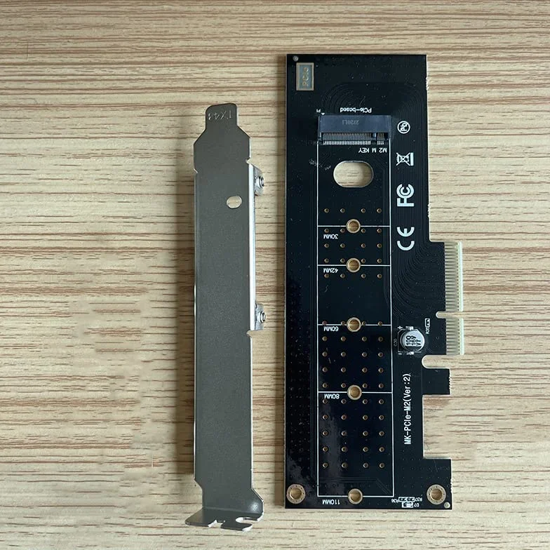 WANGCL Adapter NVME PCIE M.2 M-key do PCIE 4x z wspornikiem montażowym
