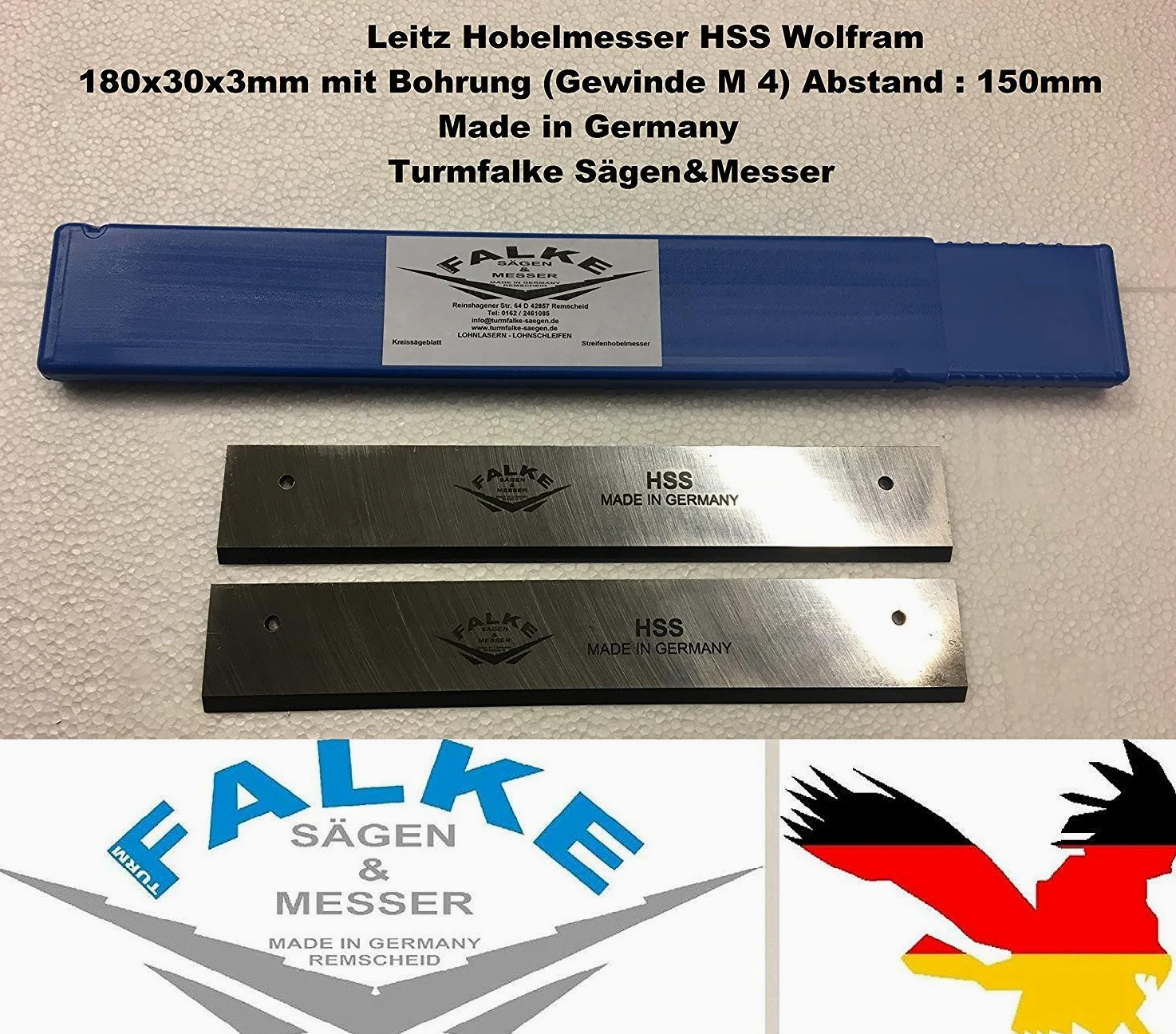 6 sztuk noży Leitz HSS 180 x 30 x 3 mm z 2 gwintami HSS