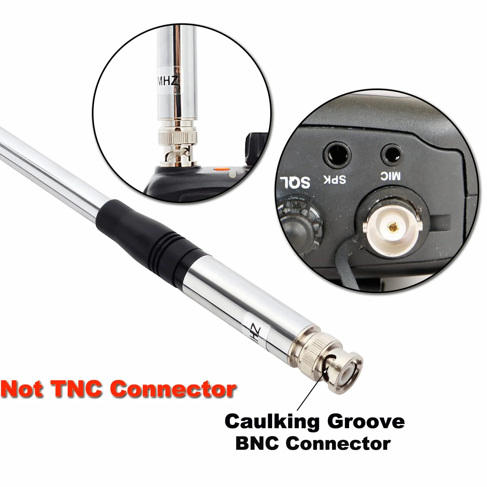 TWAYRDIO BNC teleskopowa ręczna przenośna antena radiowa CB 27 MHz wysuwana antena 23,3 cm do 1,3 m do Midland Cobra Uniden Handheld/Portable CB Ham Radio