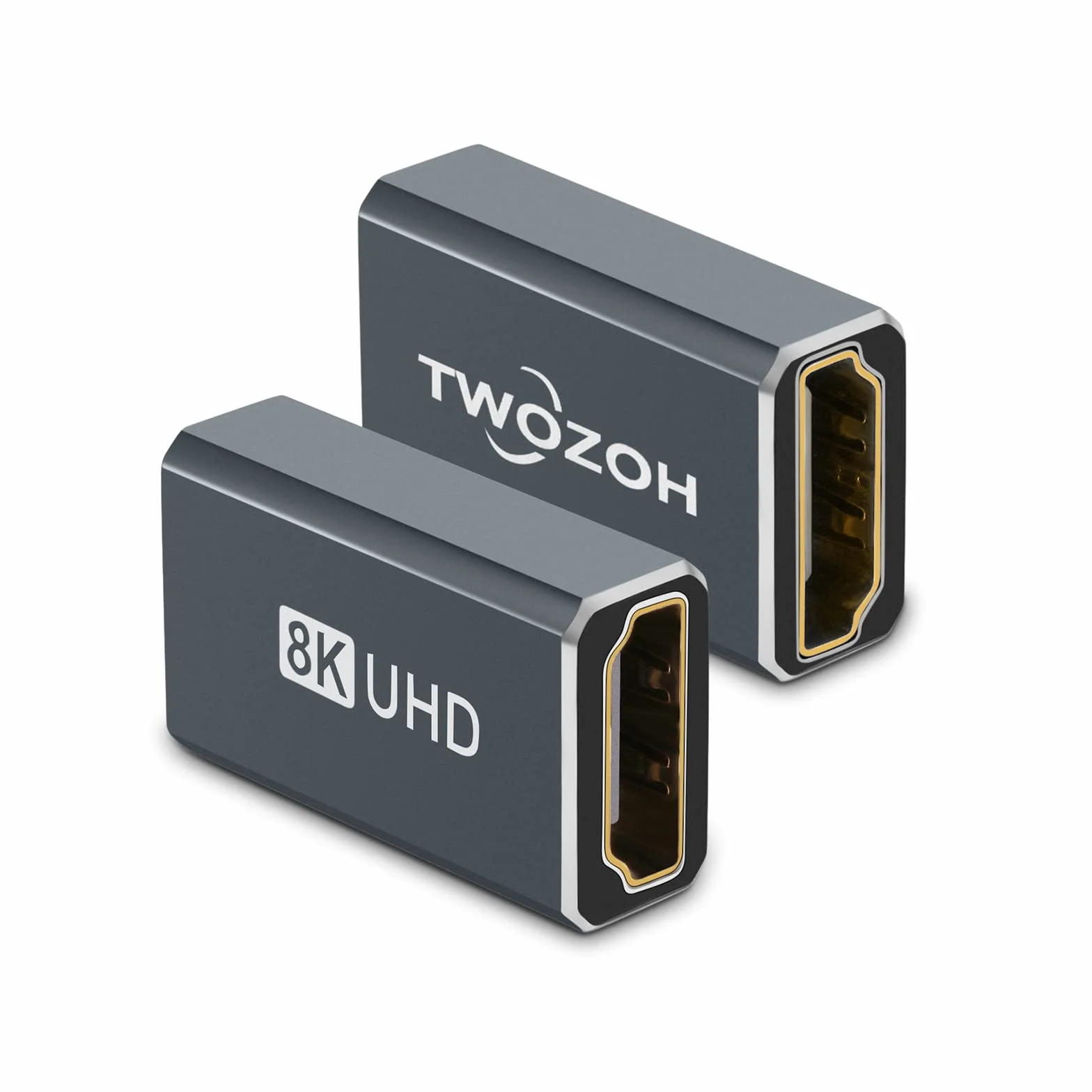 Twozoh Złącze HDMI 8K 2-pak, HDMI 2.1 adapter żeński do żeńskiego 48 Gb/s, obsługuje 8K@60 Hz 4K@144 Hz