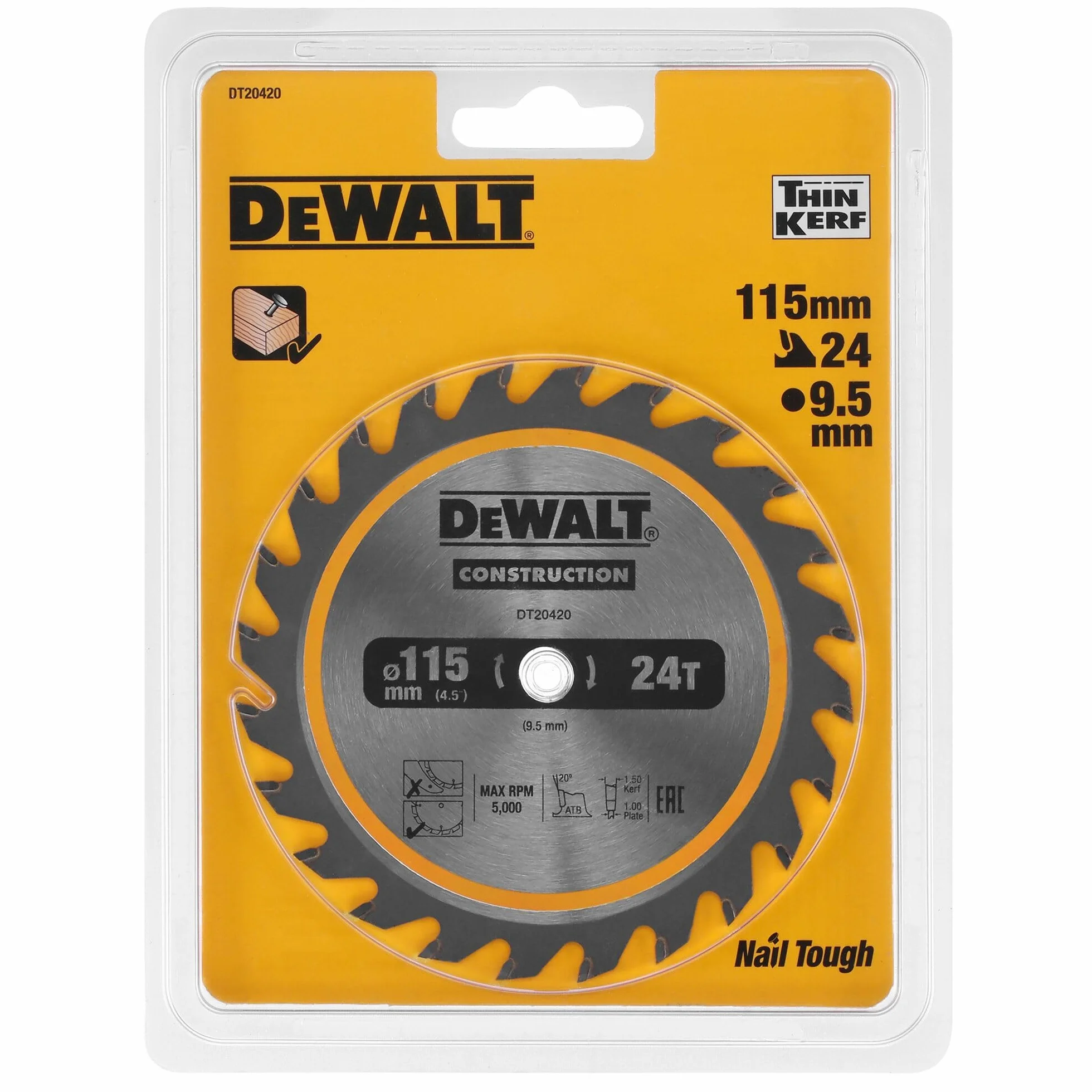 Dewalt DT20420-QZ Hoja para Sierra Circular estacionaria 115 x 10 mm 24D
