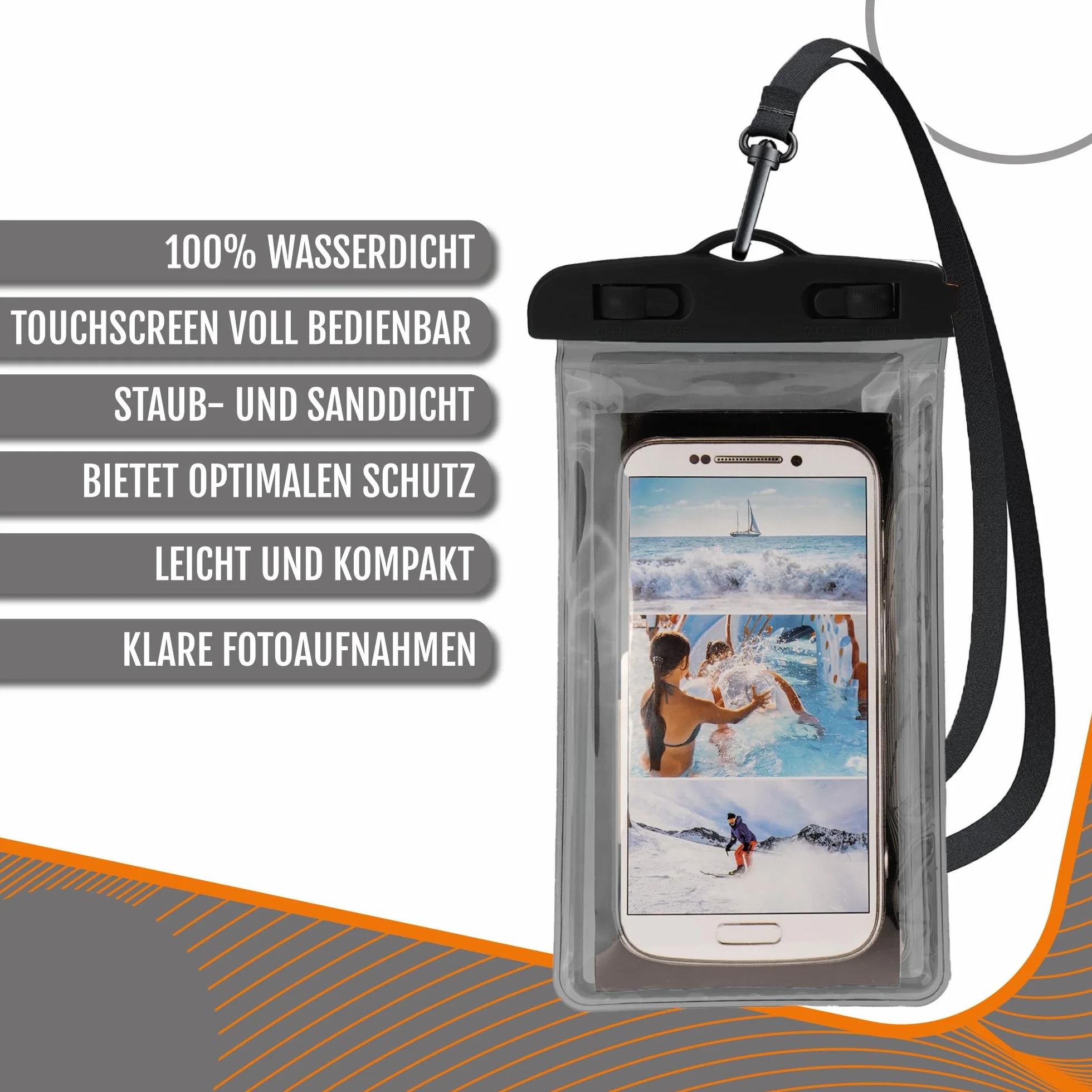 Wodoodporne Etui na Telefon Zestaw 2 szt. – Podwodna Torba do iPhone, Samsung i innych modeli do 6,5" – Idealne na Plażę, Basen, Podróże i Aktywności Outdoor